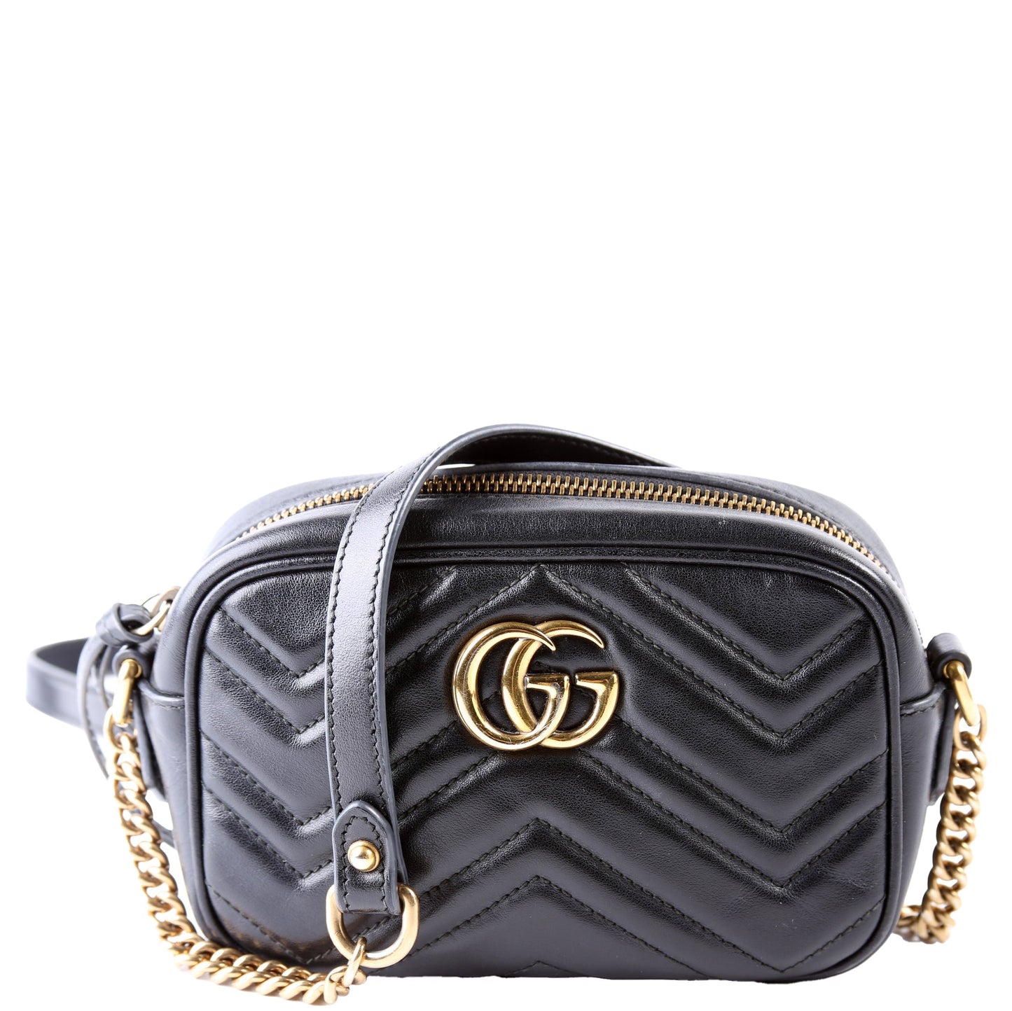 Gucci 448065 Marmont Mini Camera Black Bag