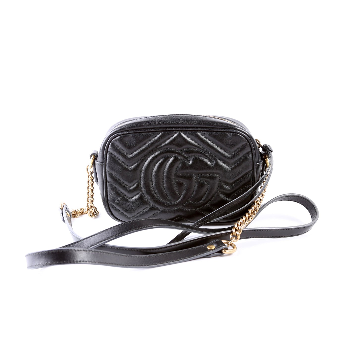 Gucci 448065 Marmont Mini Camera Black Bag