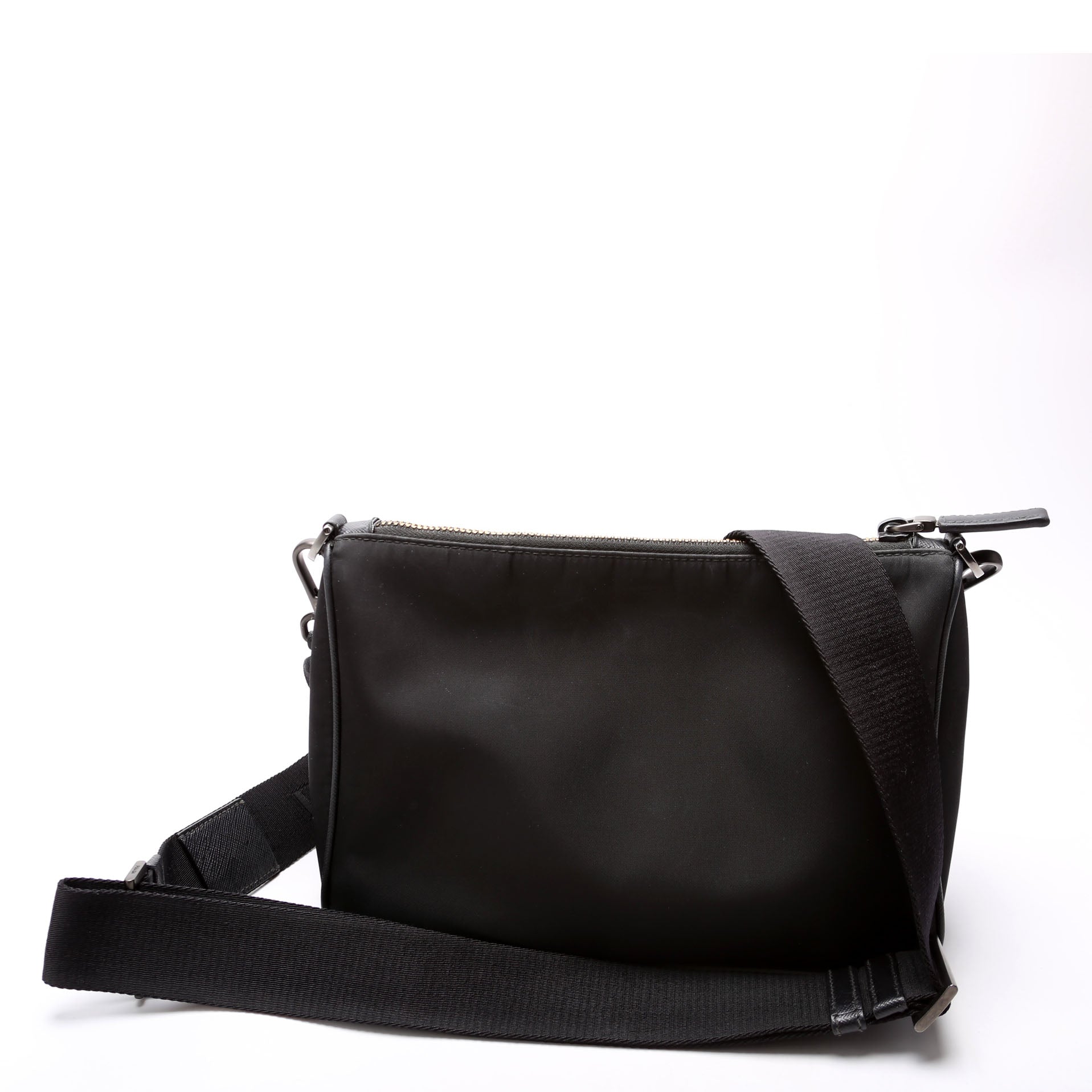 Prada 2VH113 Re-Nylon Small Zip Messenger Black Bag