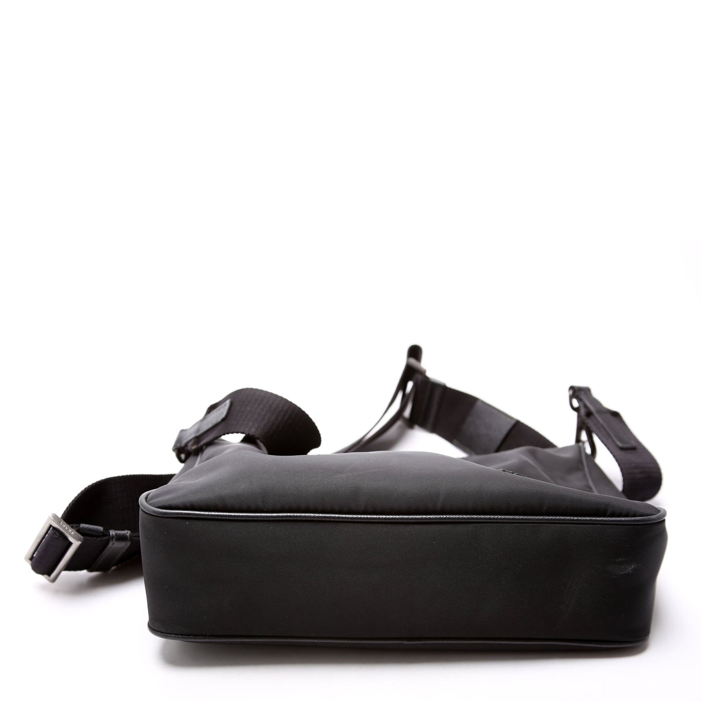 Prada 2VH113 Re-Nylon Small Zip Messenger Black Bag