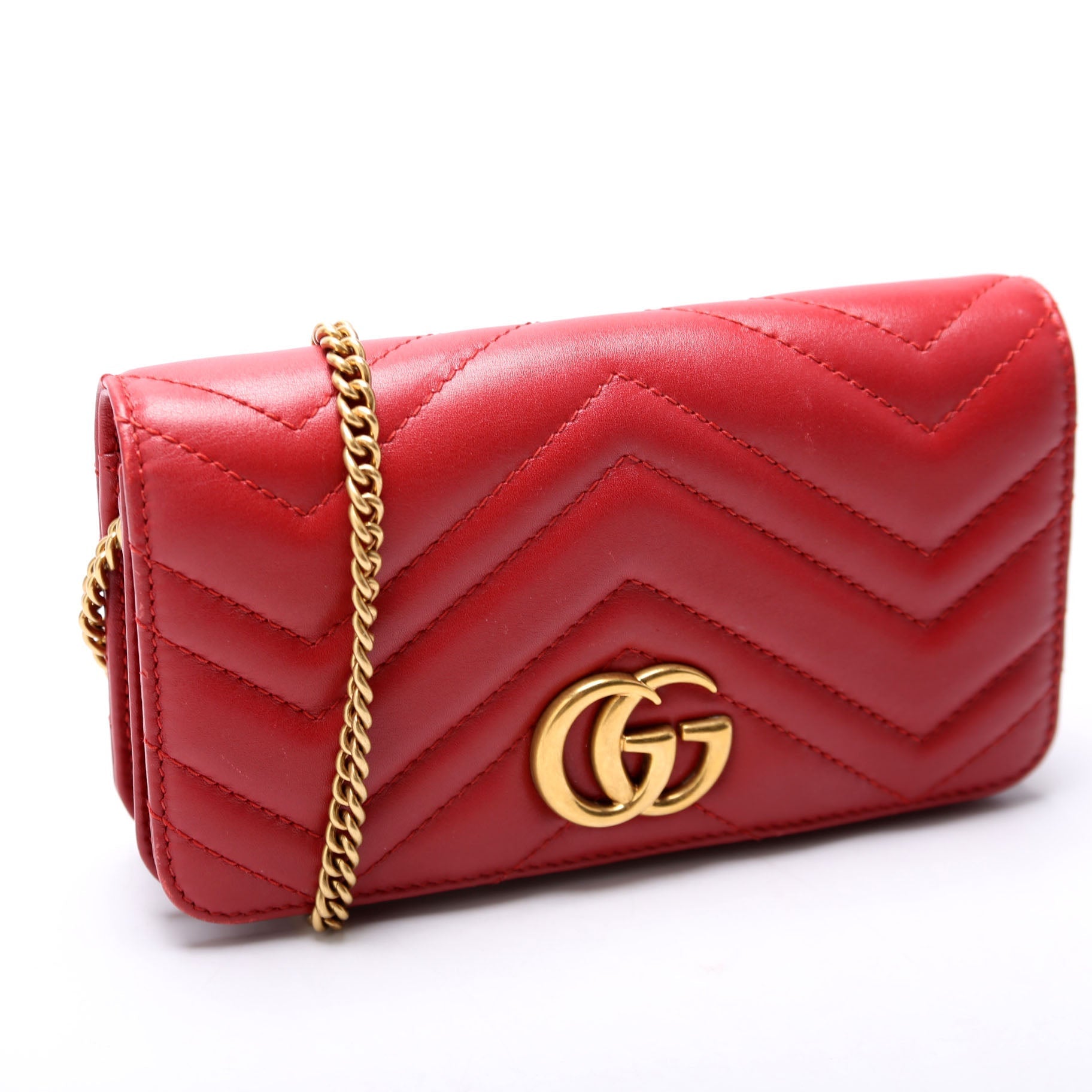 Gucci 488426 GG Marmont Mini Red Bag