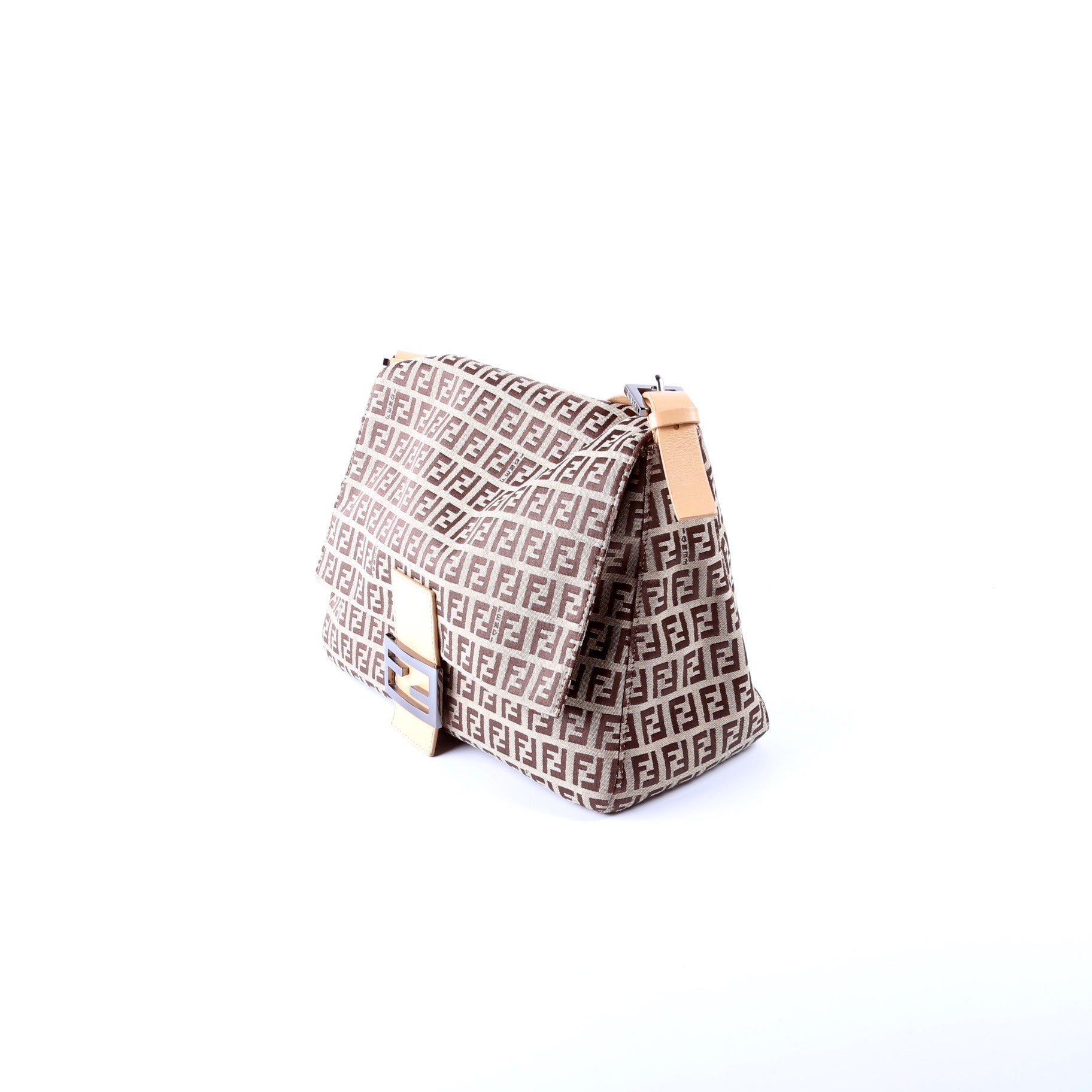 Fendi Mama Forever Zucchino Fabric Brown Bag