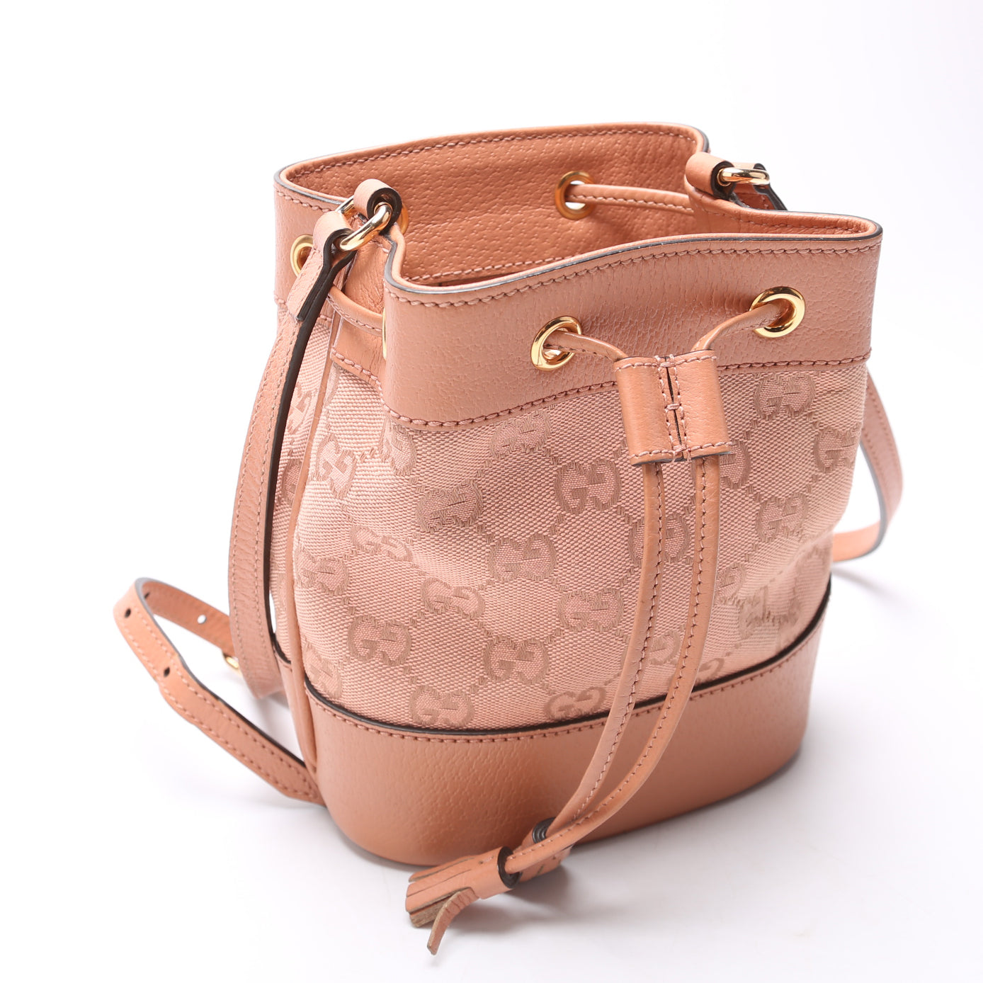 Gucci 550620 GG Canvas Ophidia Mini Bucket Pink Bag