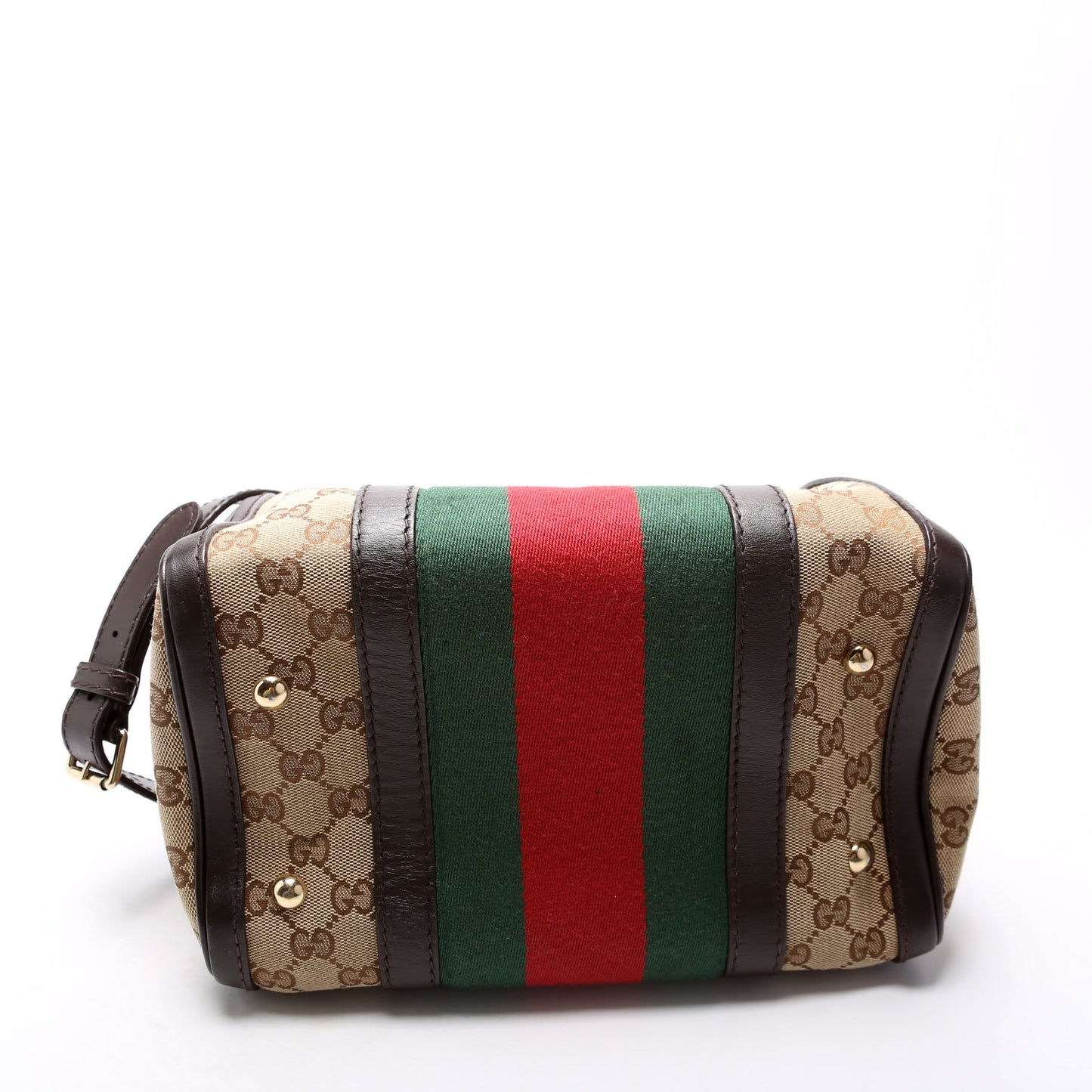 Gucci 269876 GG Canvas Small Boston Brown Bag