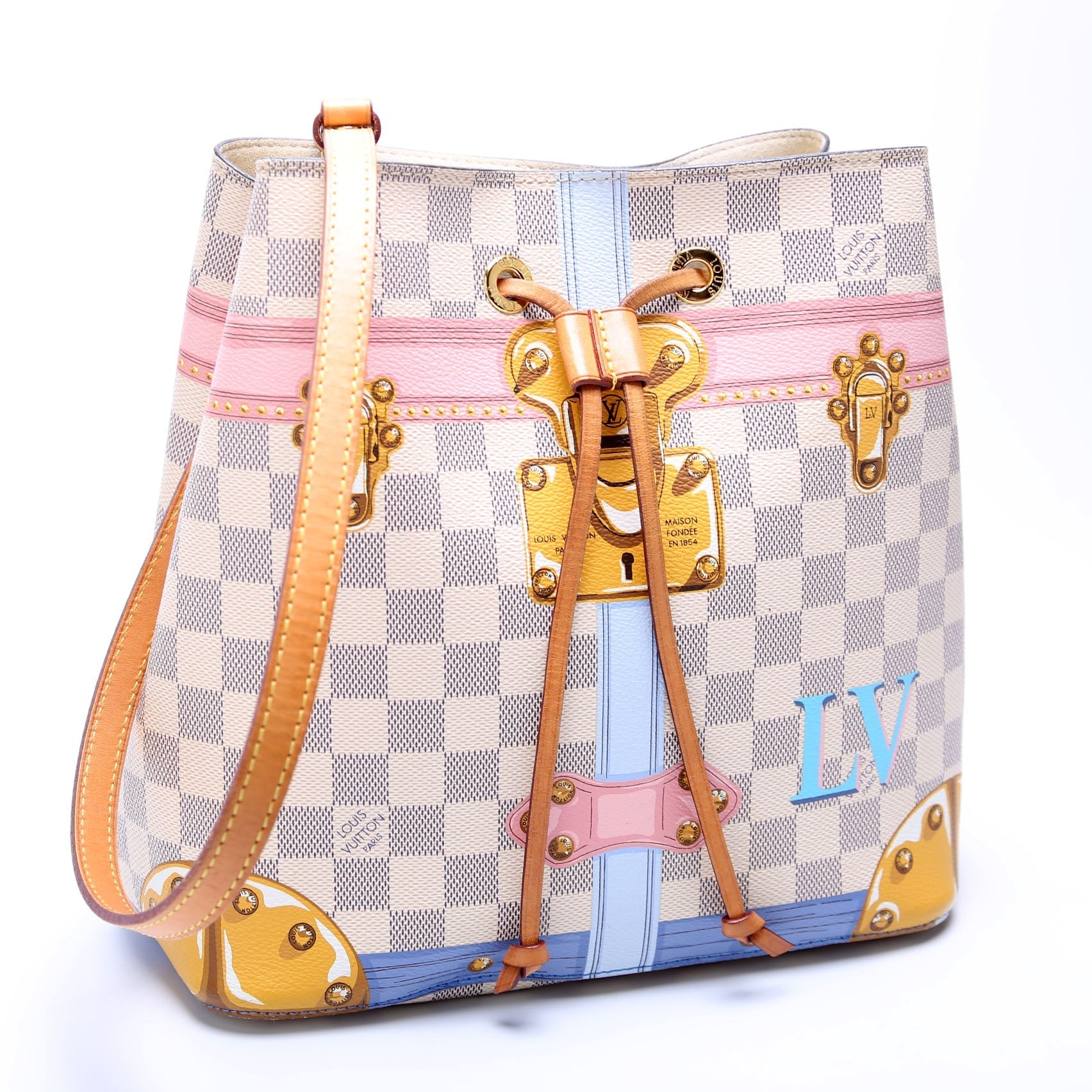Luxury Women's Handbag | Louis Vuitton Neonoe Summer Trunks Damier Azur