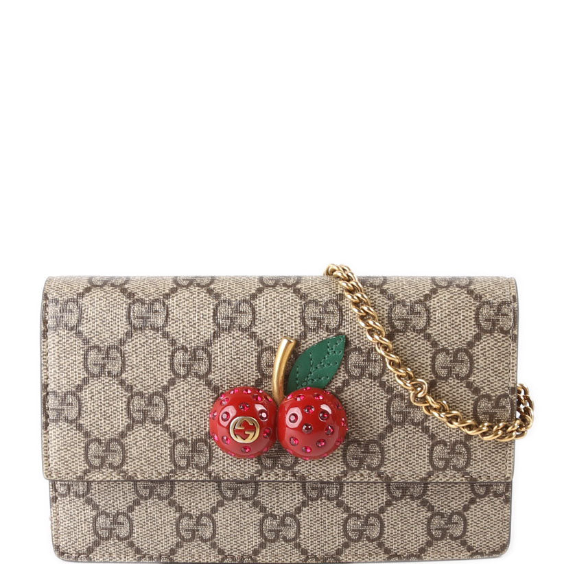 Gucci 481291 GG Supreme Cherries Mini Bag