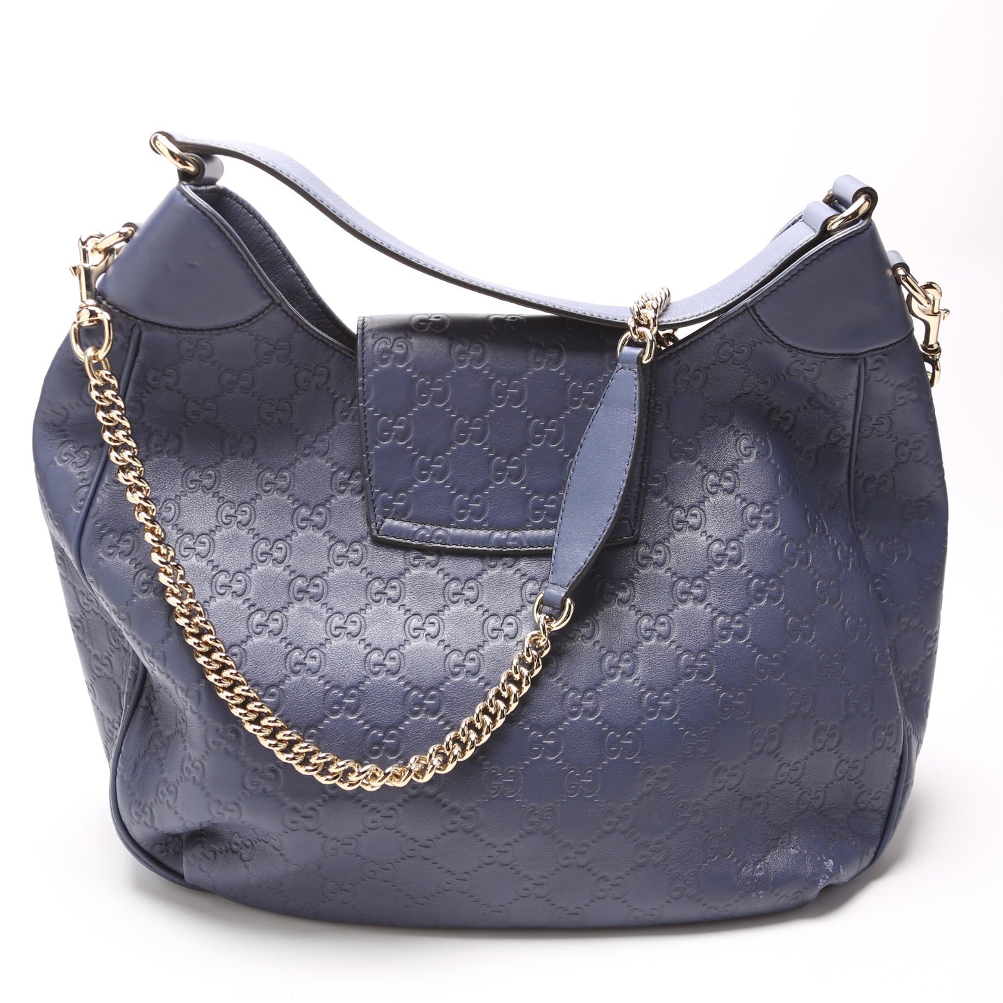 Gucci 322226 Emily Leather Hobo Blue Bag