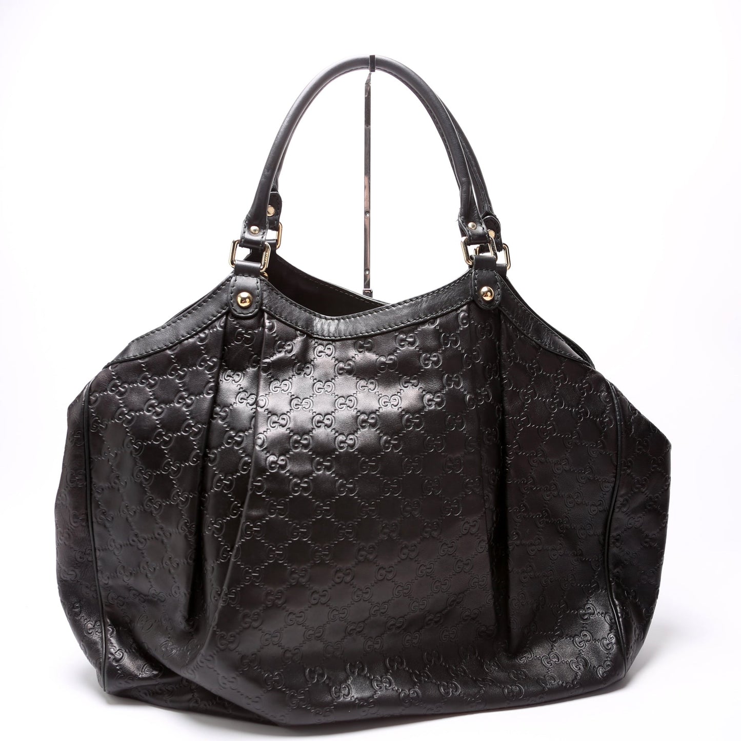 Gucci 211942 Sukey Leather Large Black Bag