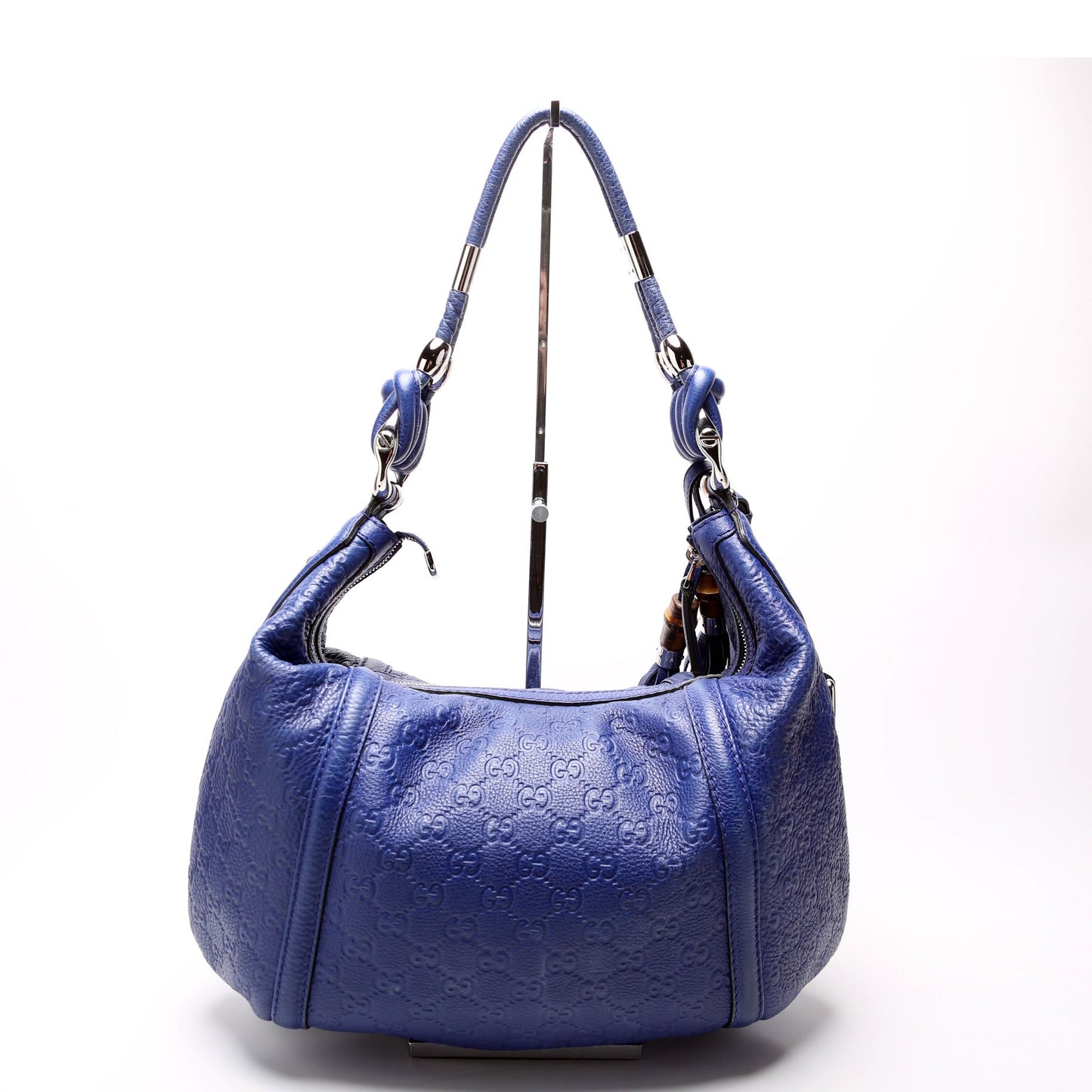 Gucci 240261 Techno Horsebit Hobo Blue Bag