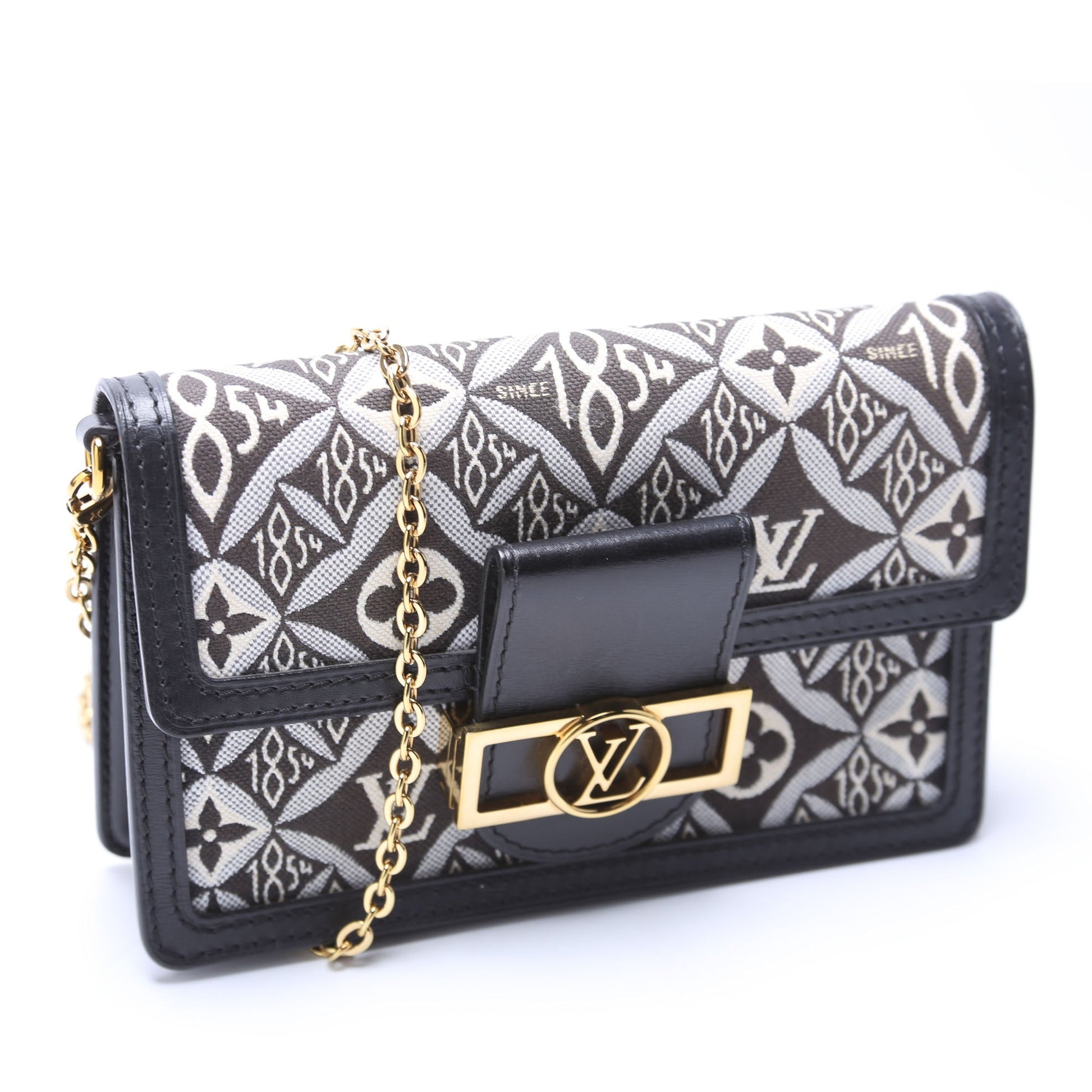Louis Vuitton Dauphine Chain Wallet Since 1854 Jacquard Black