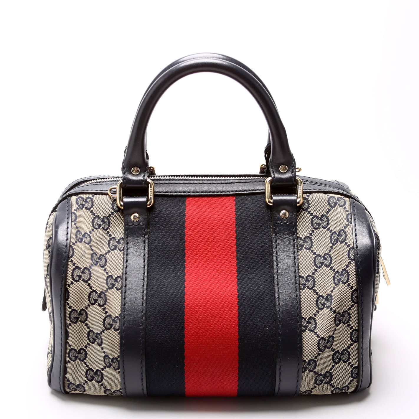 Gucci 269876 GG Canvas Small Boston Navy Bag