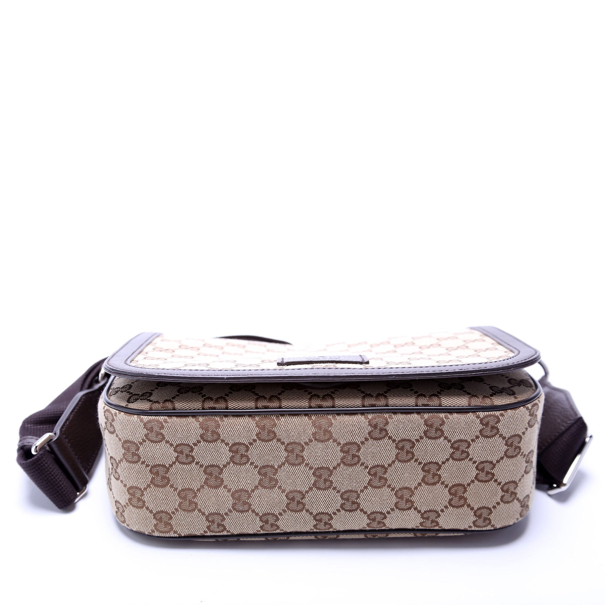 Gucci 449172 GG Canvas Messenger Brown Bag