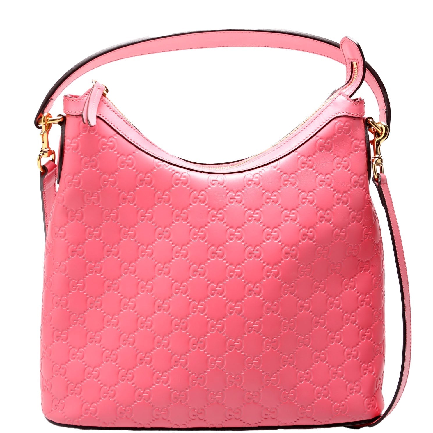 Gucci 414930 GG Sig Leather Hobo Pink Bag
