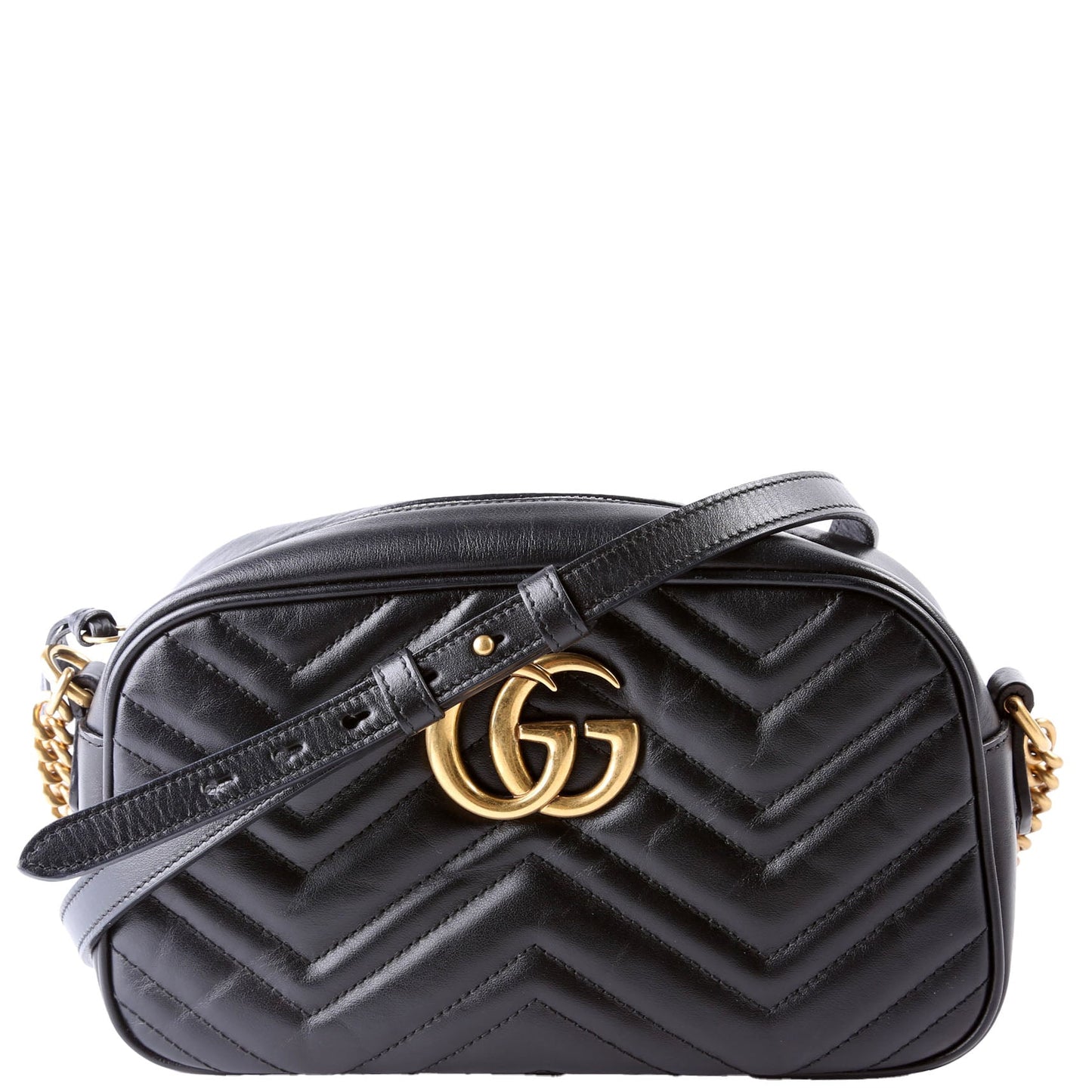 Gucci 447632 Marmont Small Leather Camera Black Bag