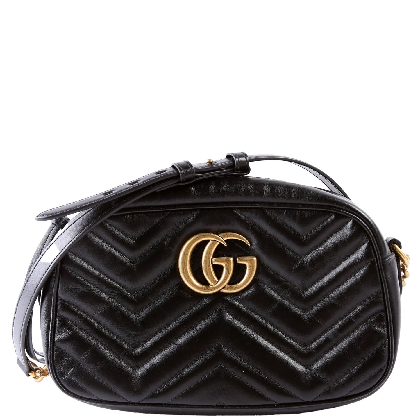 Gucci 447632 Marmont Small Leather Camera Black Bag