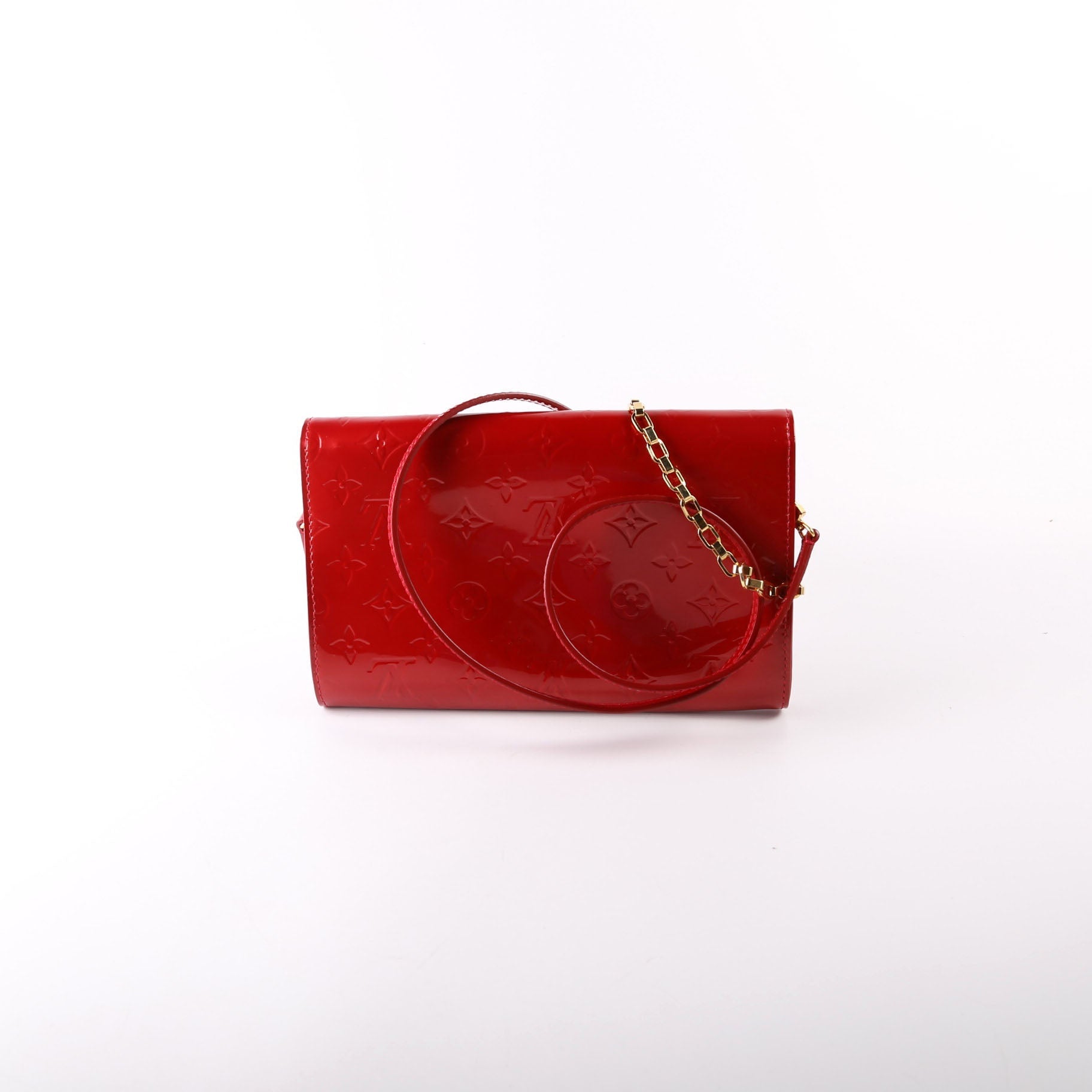 Louis Vuitton Ana Clutch Vernis Red