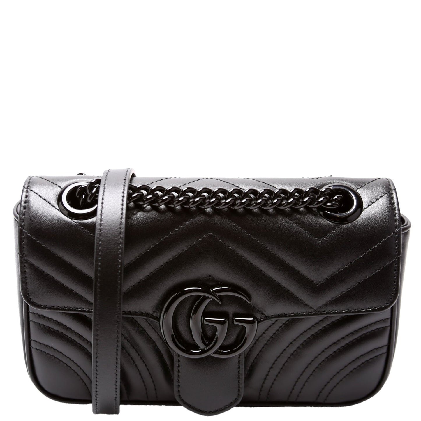 Gucci 446744 Marmont Leather Shoulder Mini Flap Bag