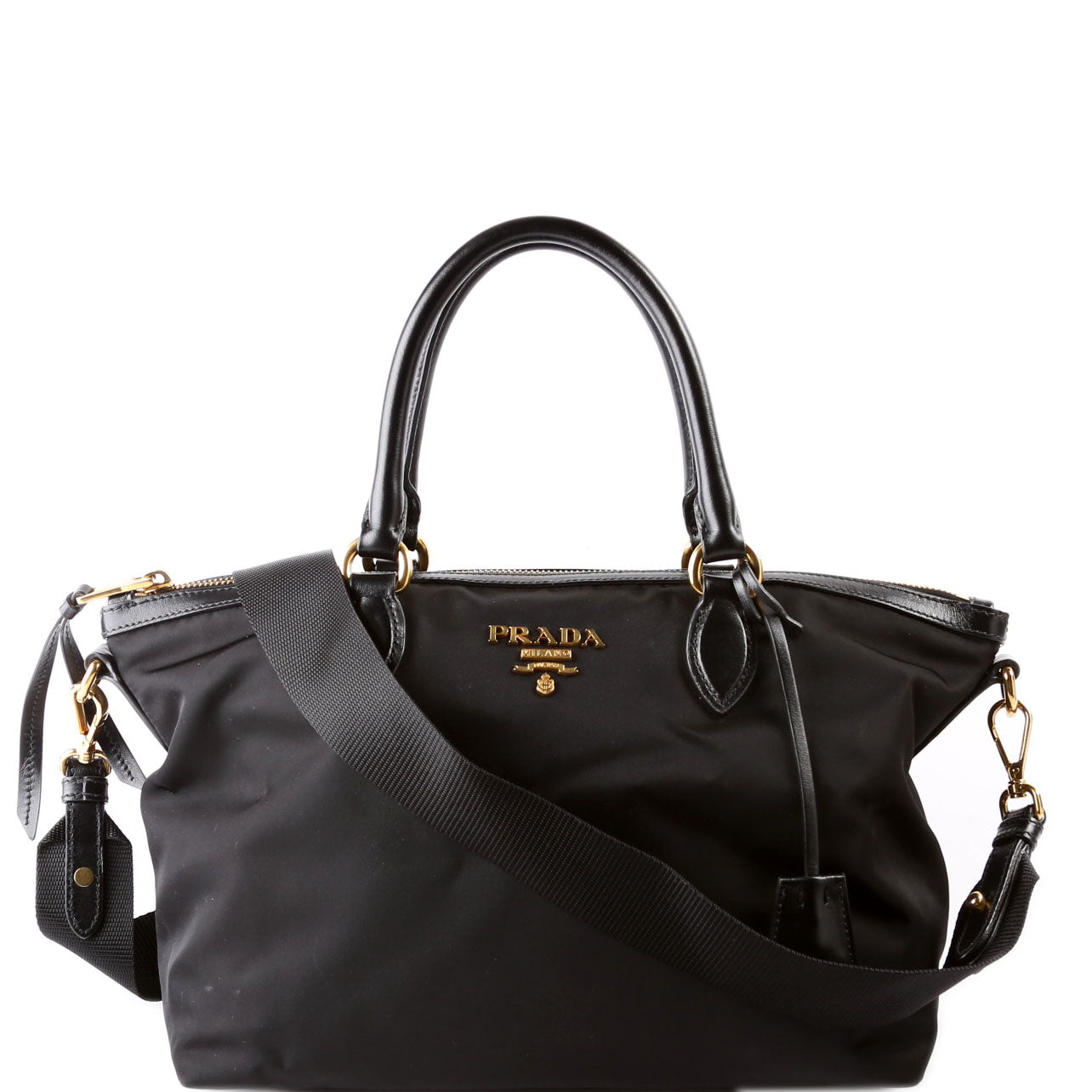 Prada 1BA104 Nylon Satchel Black Bag