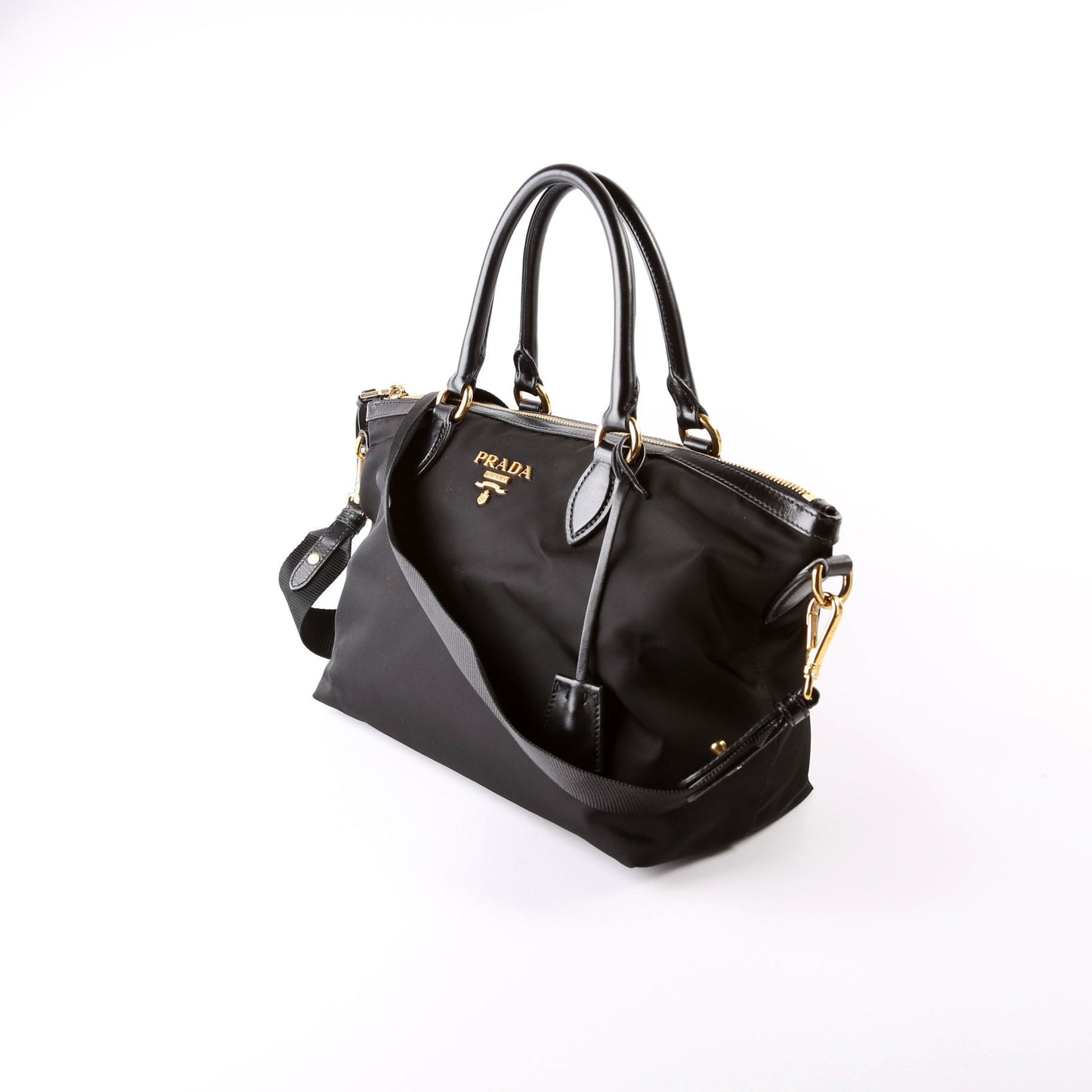 Prada 1BA104 Nylon Satchel Black Bag