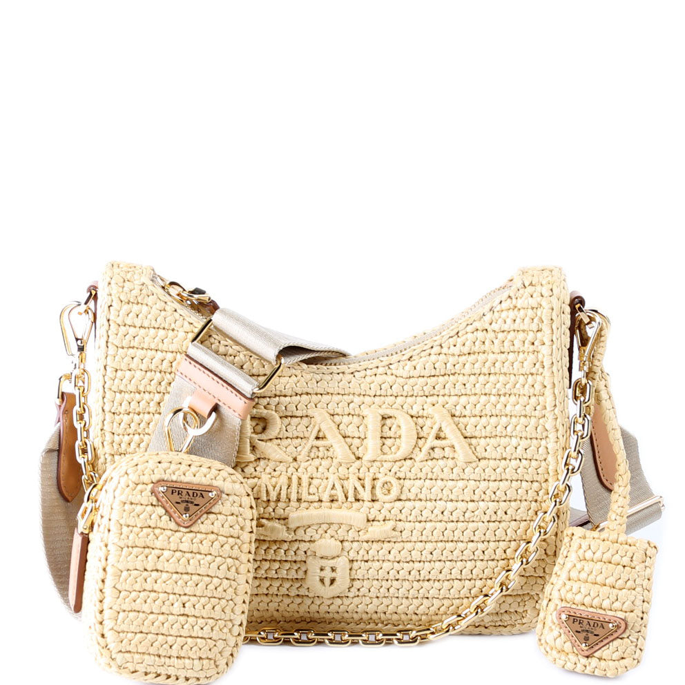Prada Re-Edition 2000 Crochet Mini Tan Bag