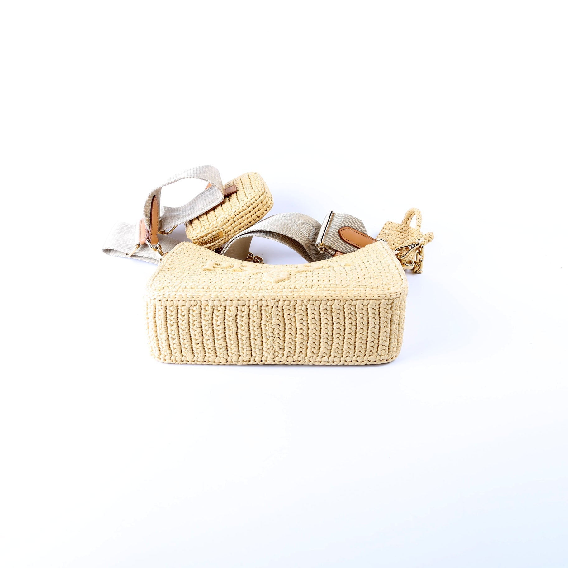 Prada Re-Edition 2000 Crochet Mini Tan Bag