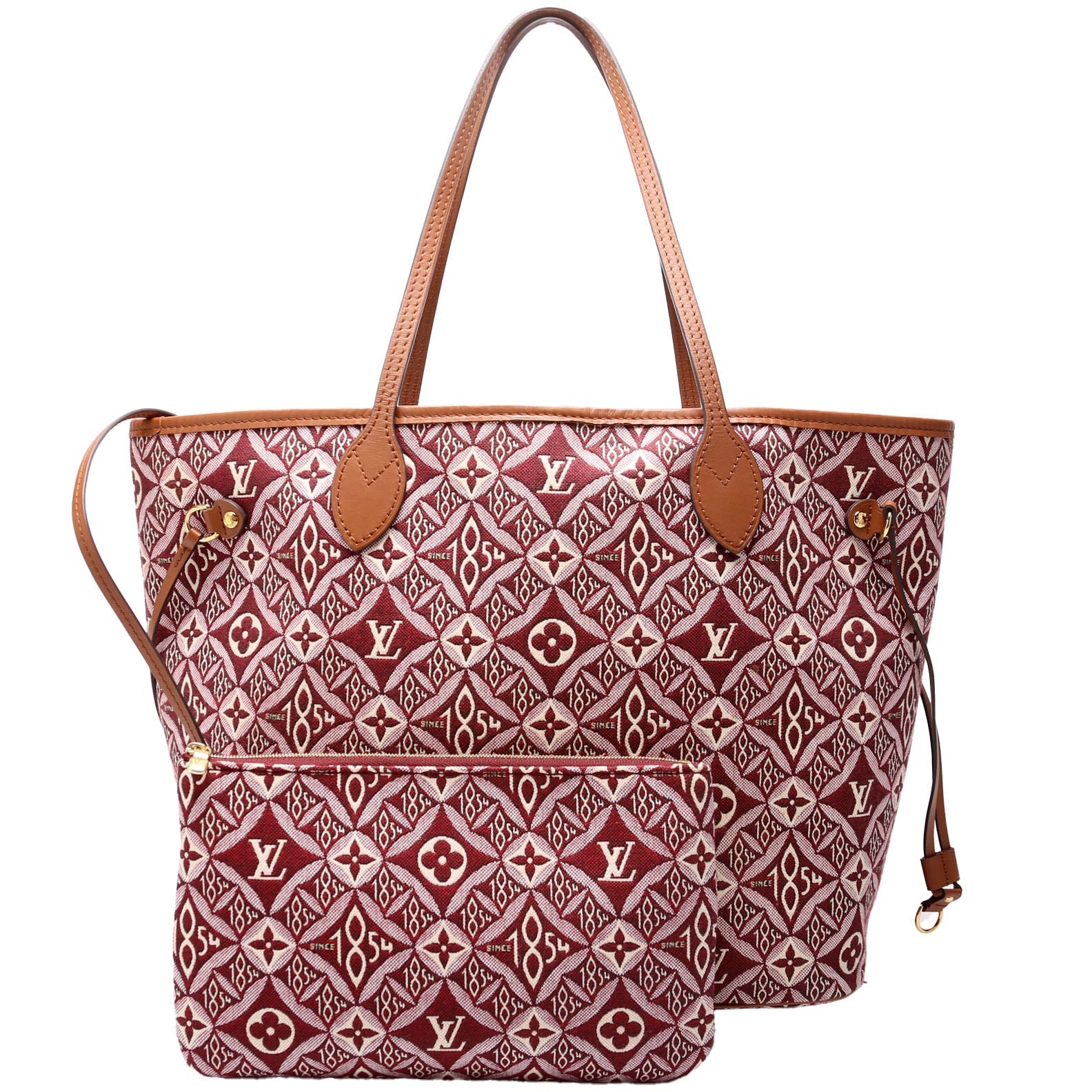 Louis Vuitton Neverfull With Wallet MM Since 1854 Jacquard Burgundy