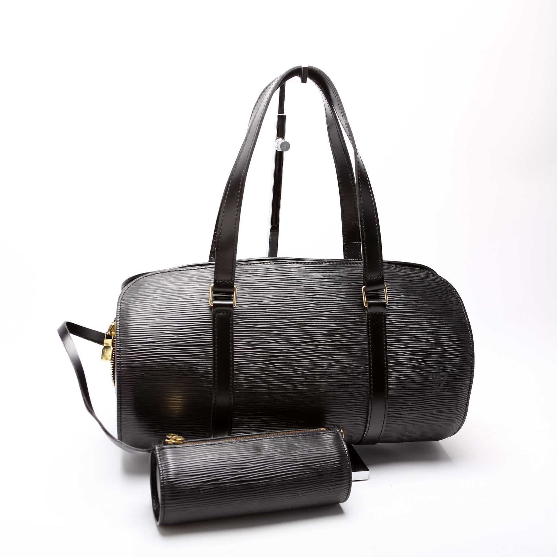 Louis Vuitton Soufflot With Pouch Epi Black