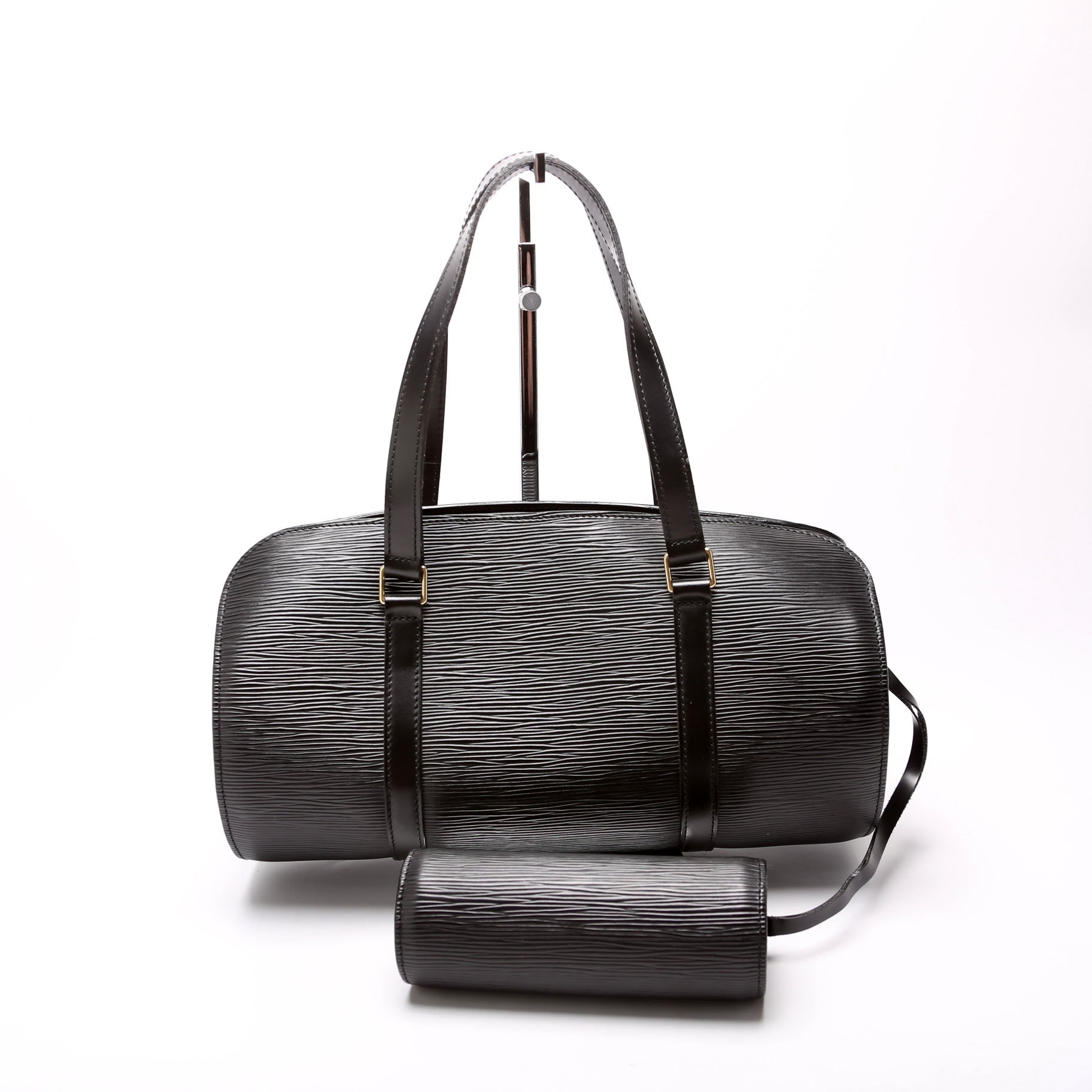 Louis Vuitton Soufflot With Pouch Epi Black