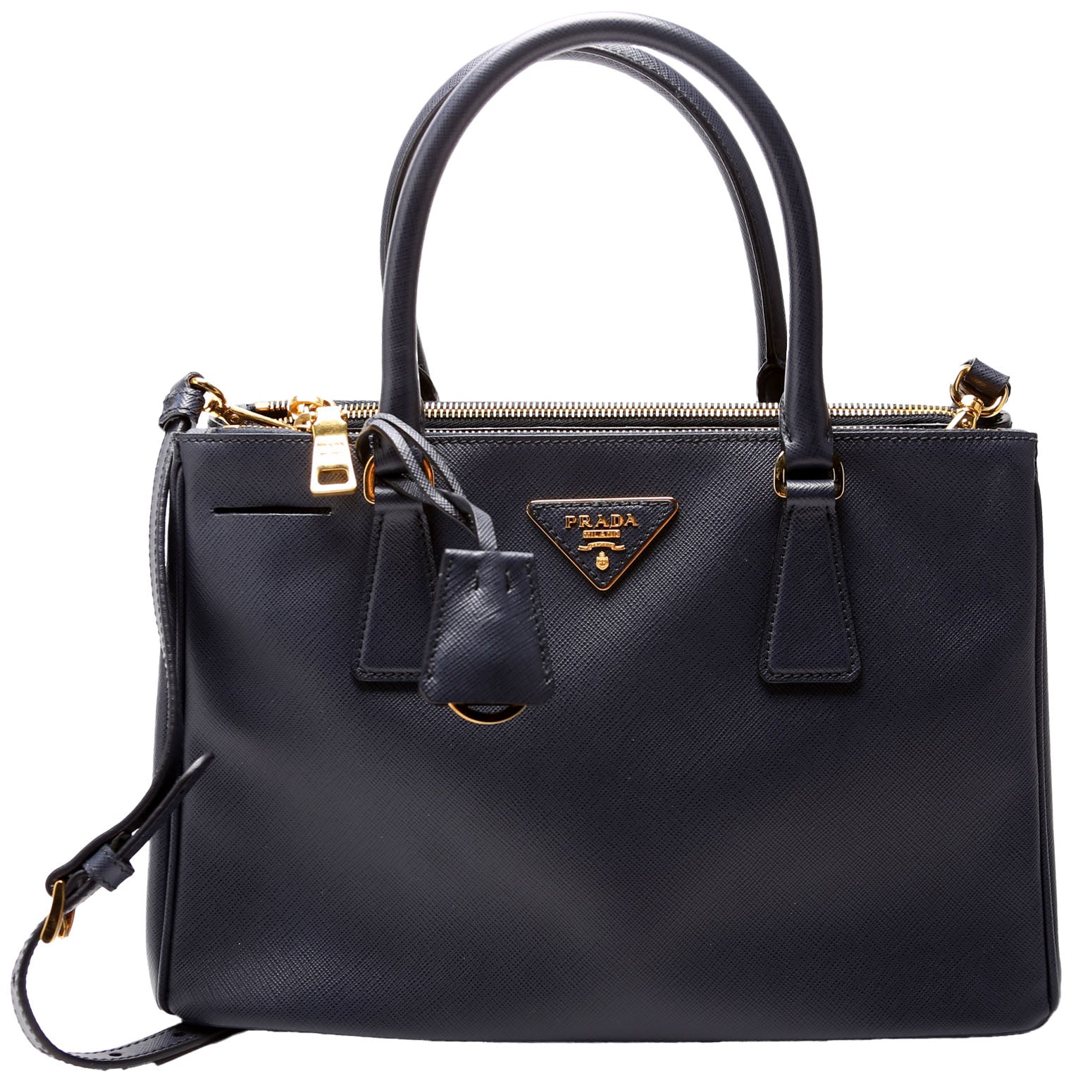 Prada Saffiano Galleria Small Navy Bag