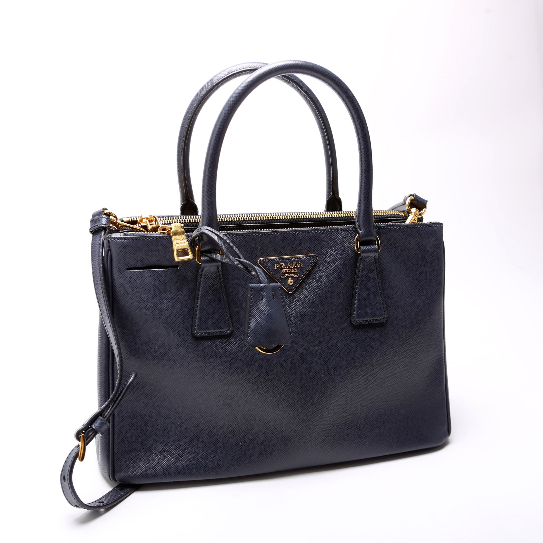 Prada Saffiano Galleria Small Navy Bag