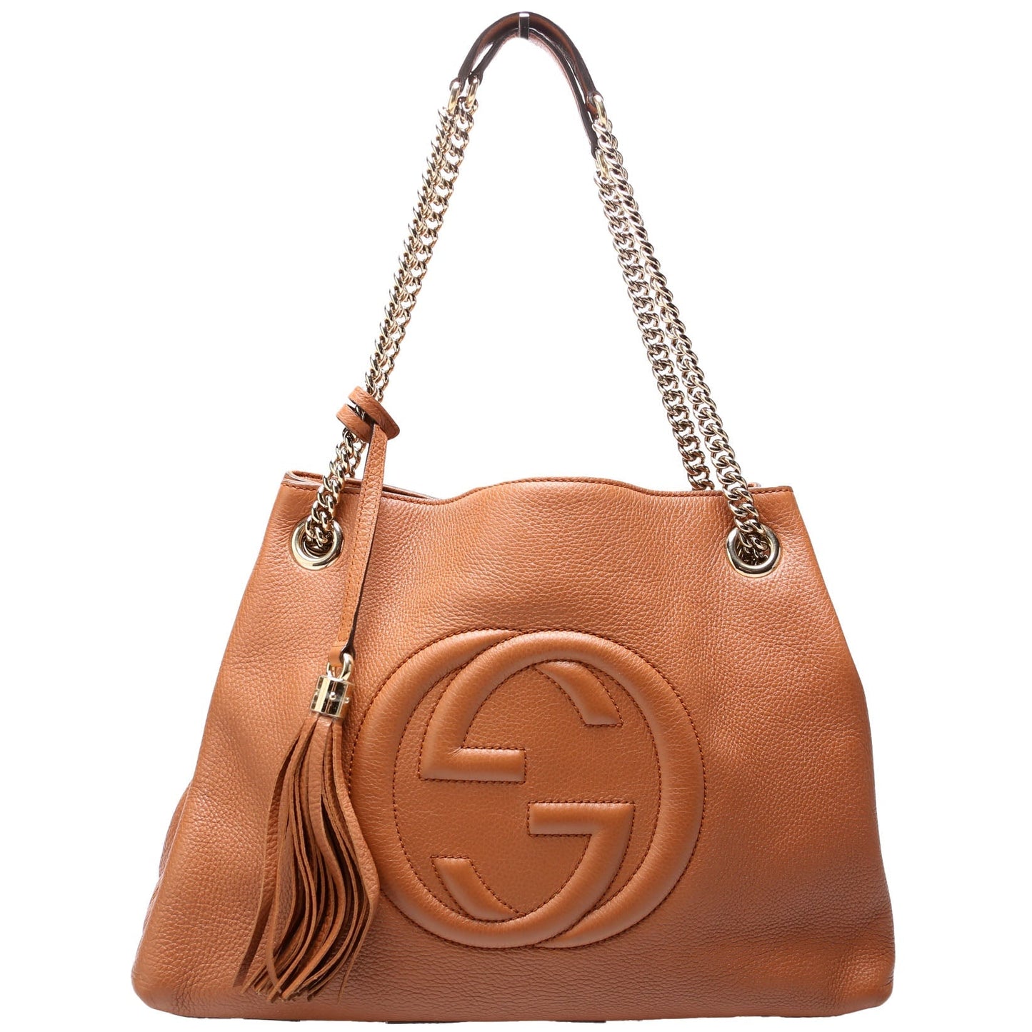 Gucci 308982 Soho Leather Shoulder Medium Brown Bag
