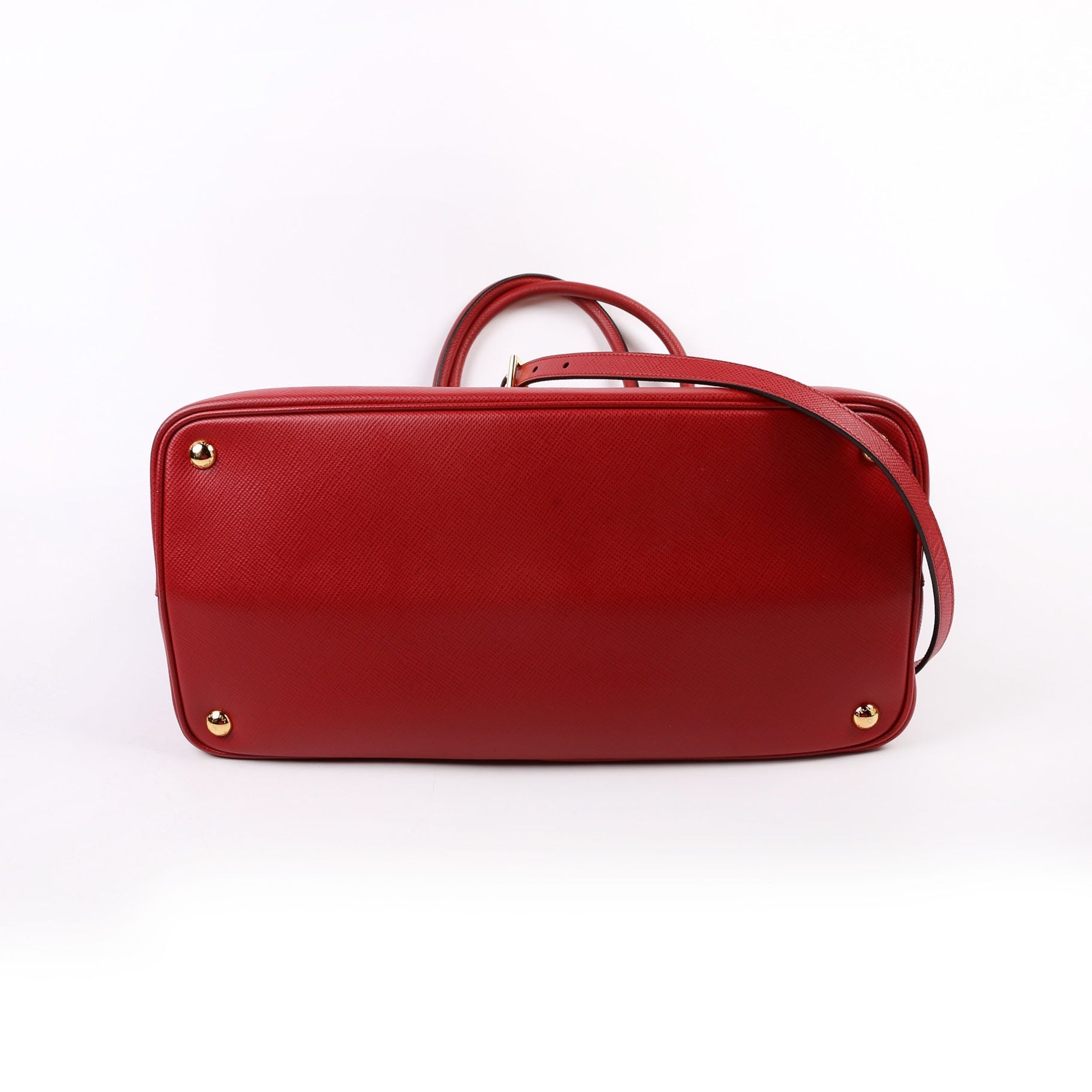 Prada Saffiano Cuir Double Large Red Bag