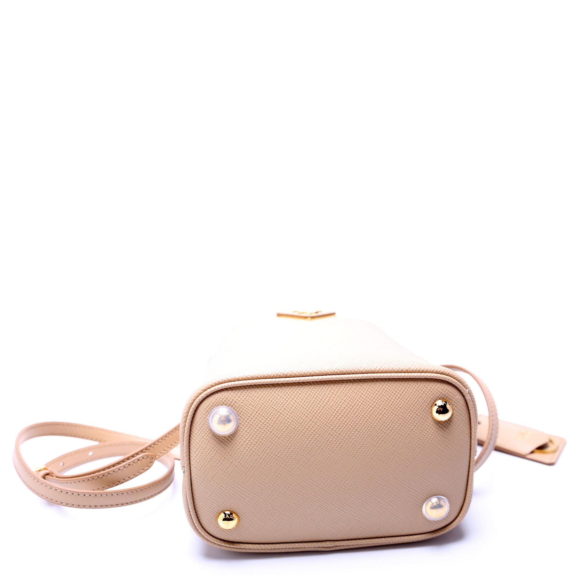 Prada 1BA217 Saffiano Cuir Small Panier Tan Bag