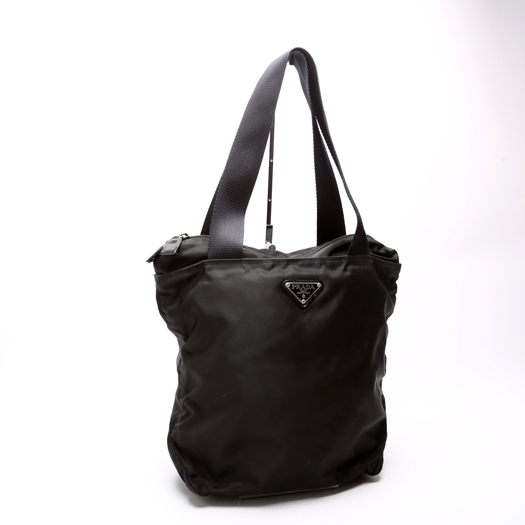 Prada Nylon Zip Tote Black Bag