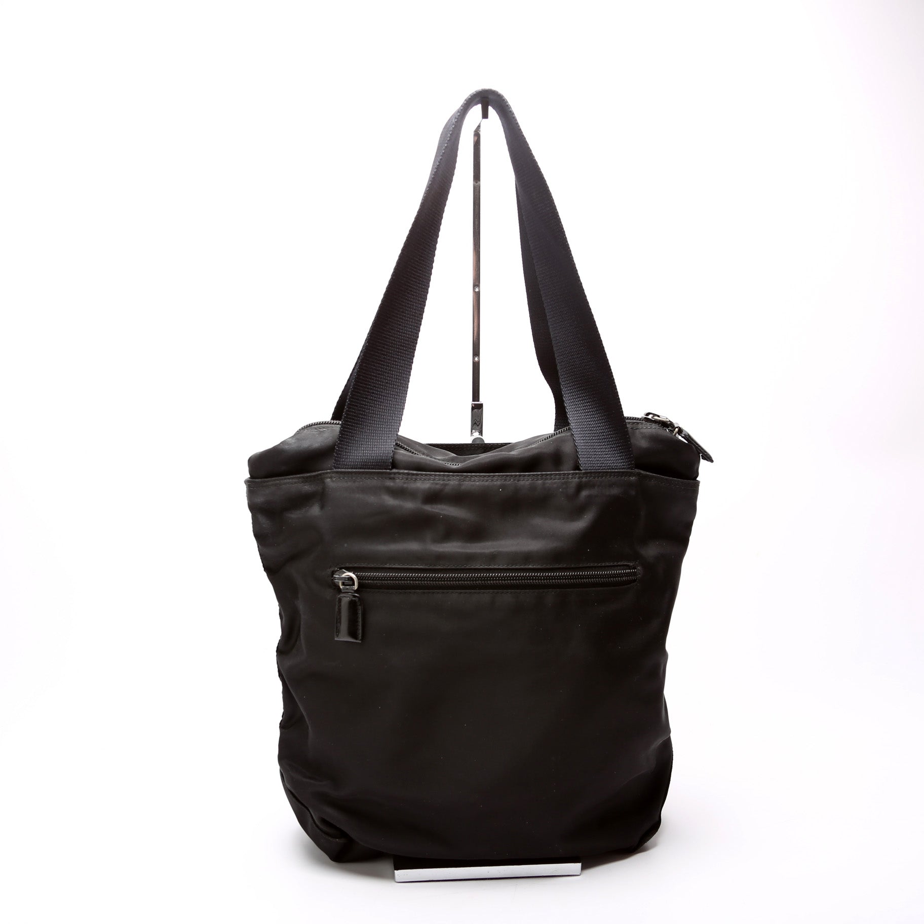 Prada Nylon Zip Tote Black Bag