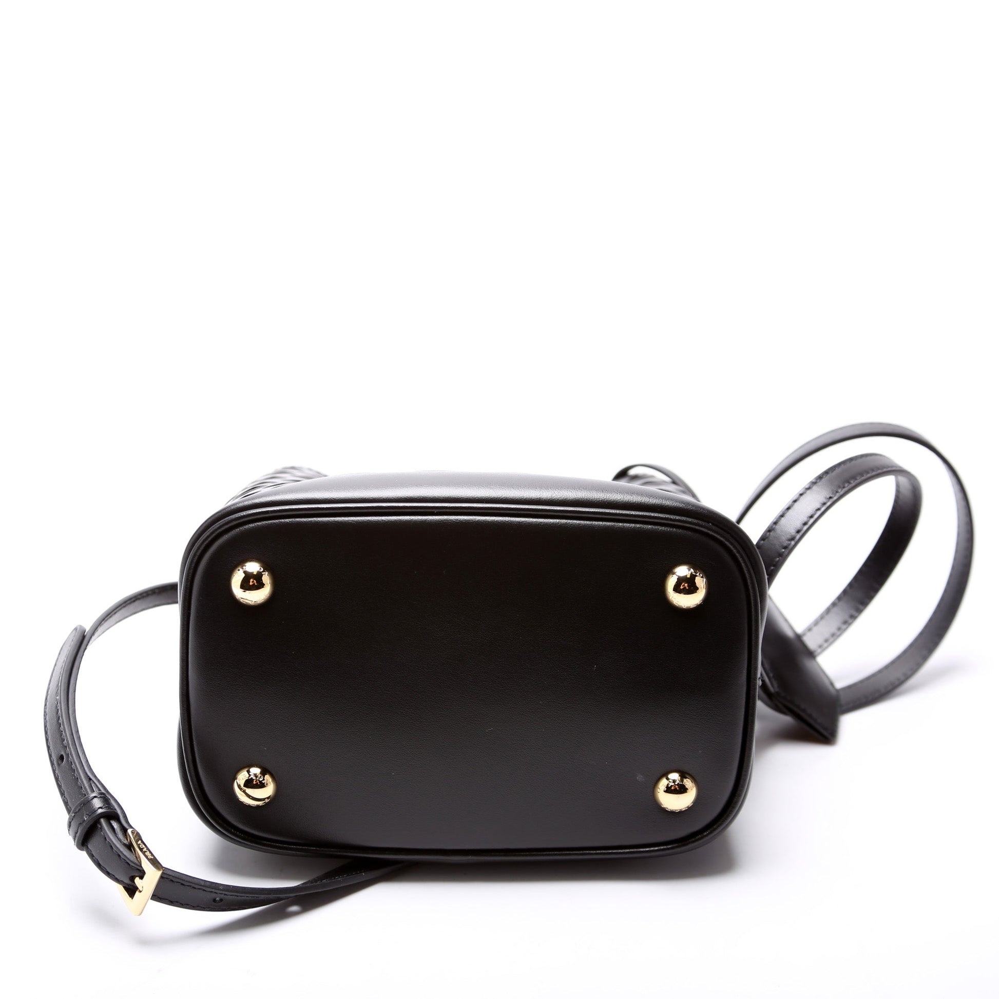 Prada 1BA217 Cut-Out Motif Leather Mini Panier Black Bag