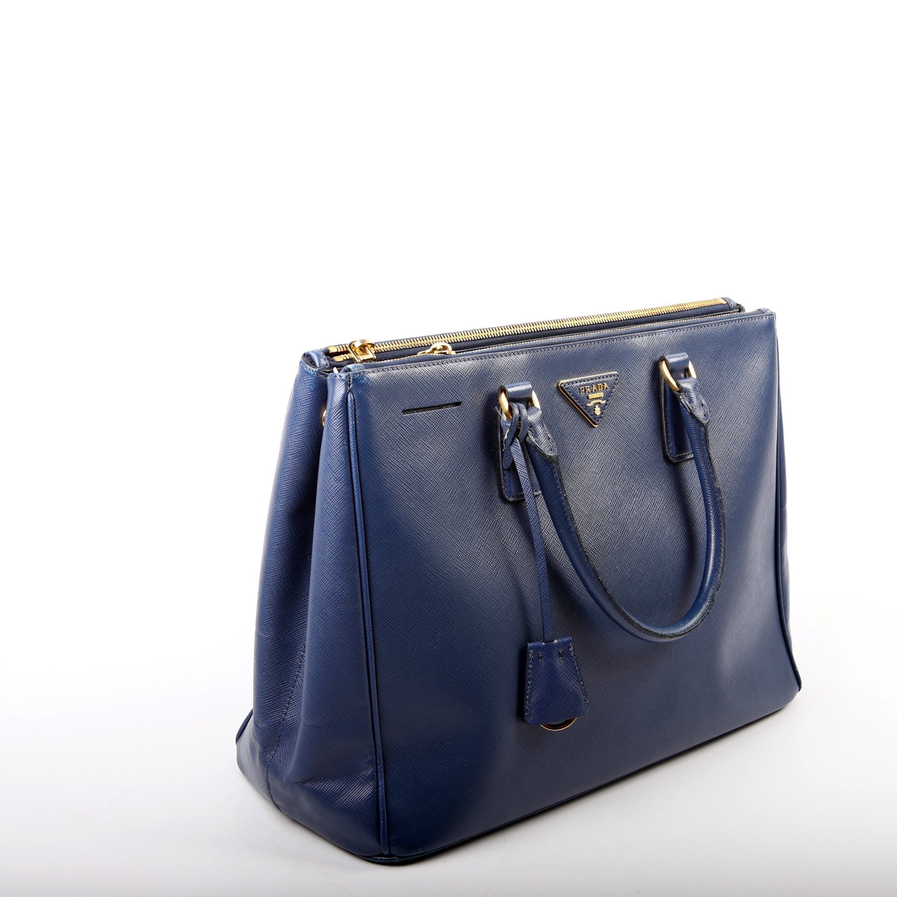 Prada Saffiano Galleria Medium Blue Bag