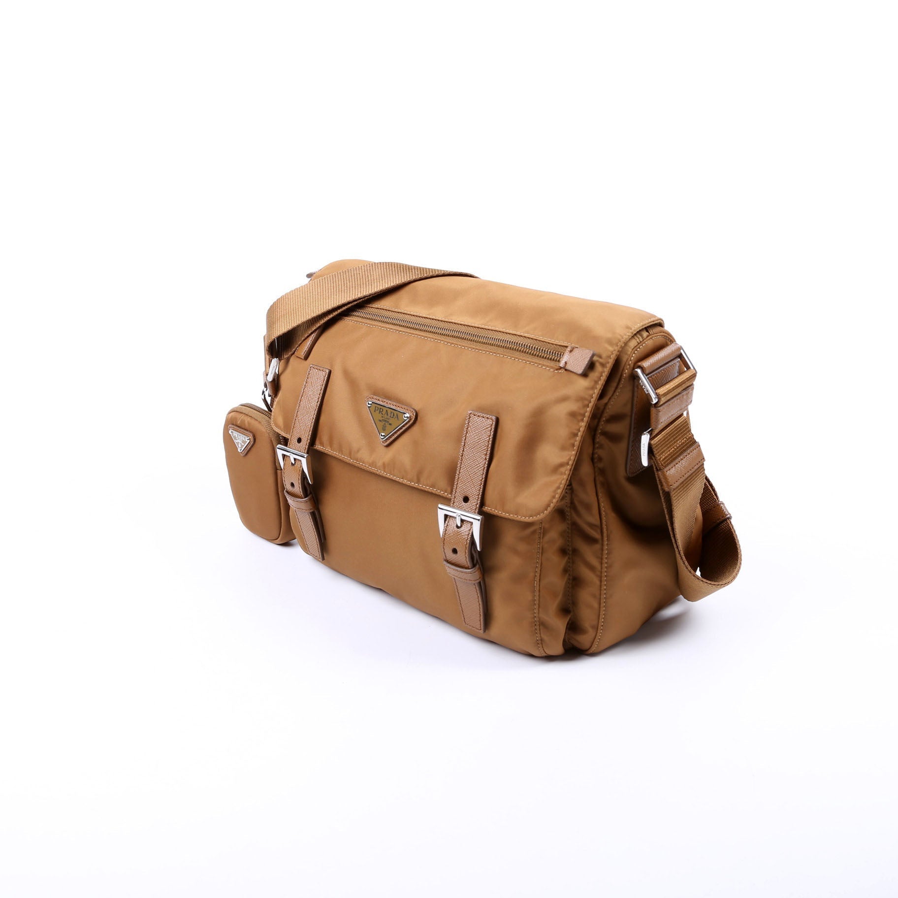 Prada Re-Nylon Shoulder Brown Bag