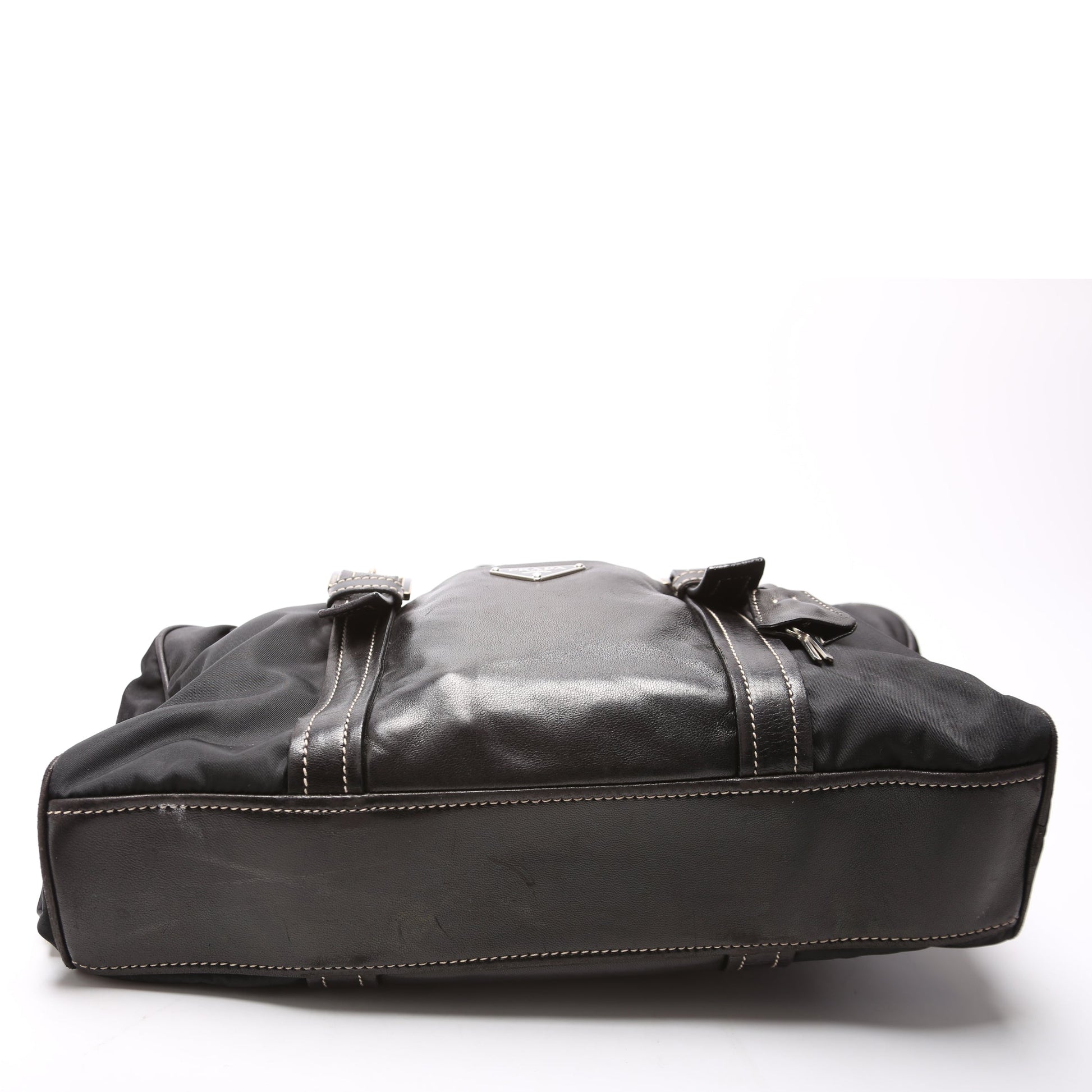 Prada Tessuto Nylon/Leather Shoulder Black Bag
