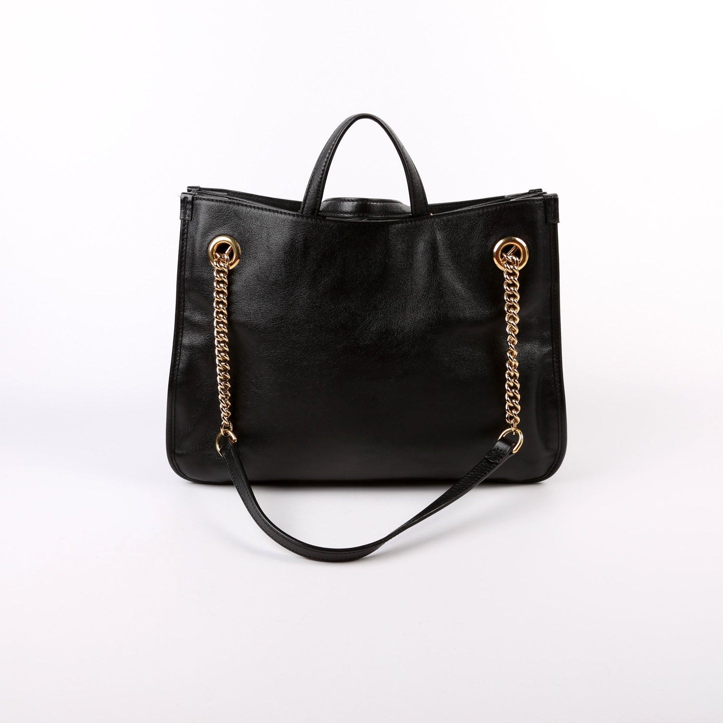 Gucci 621144 1955 Horsebit Large Leather Tote Black Bag