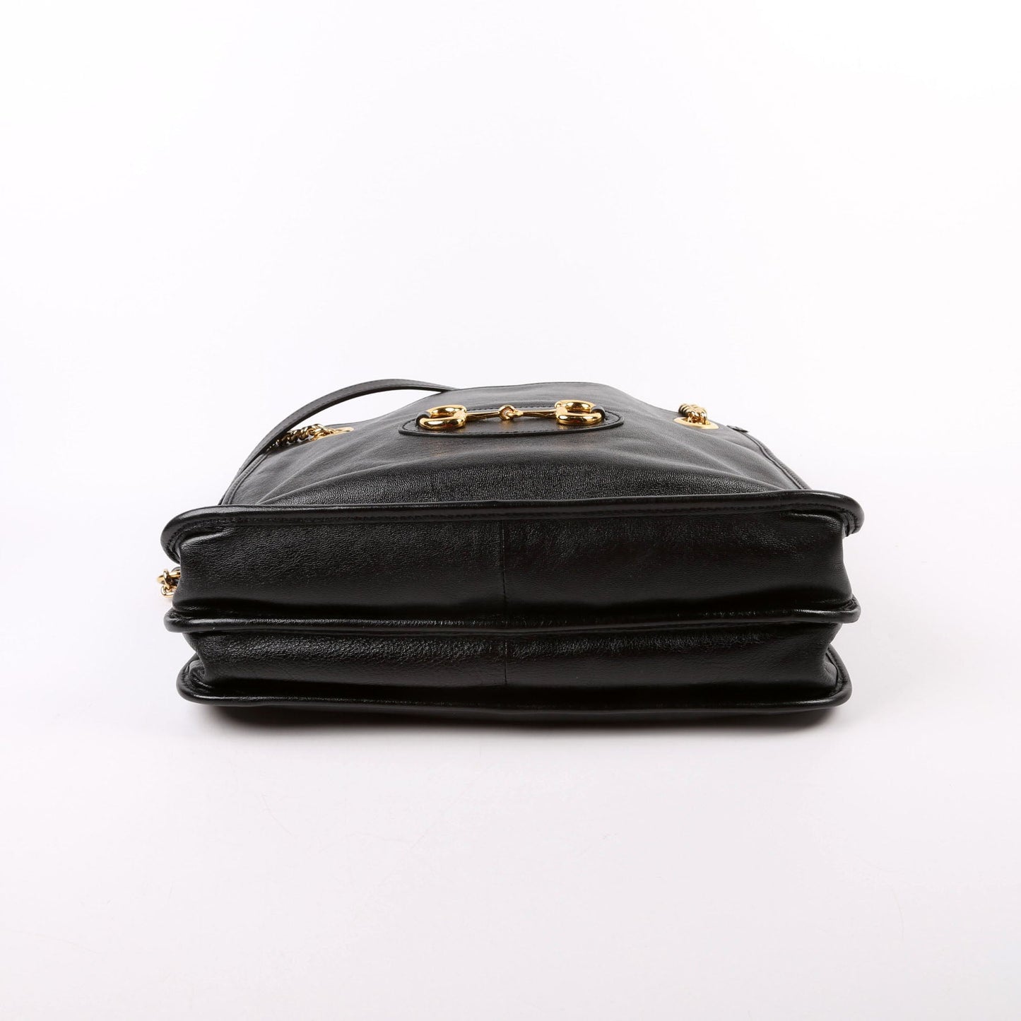 Gucci 621144 1955 Horsebit Large Leather Tote Black Bag
