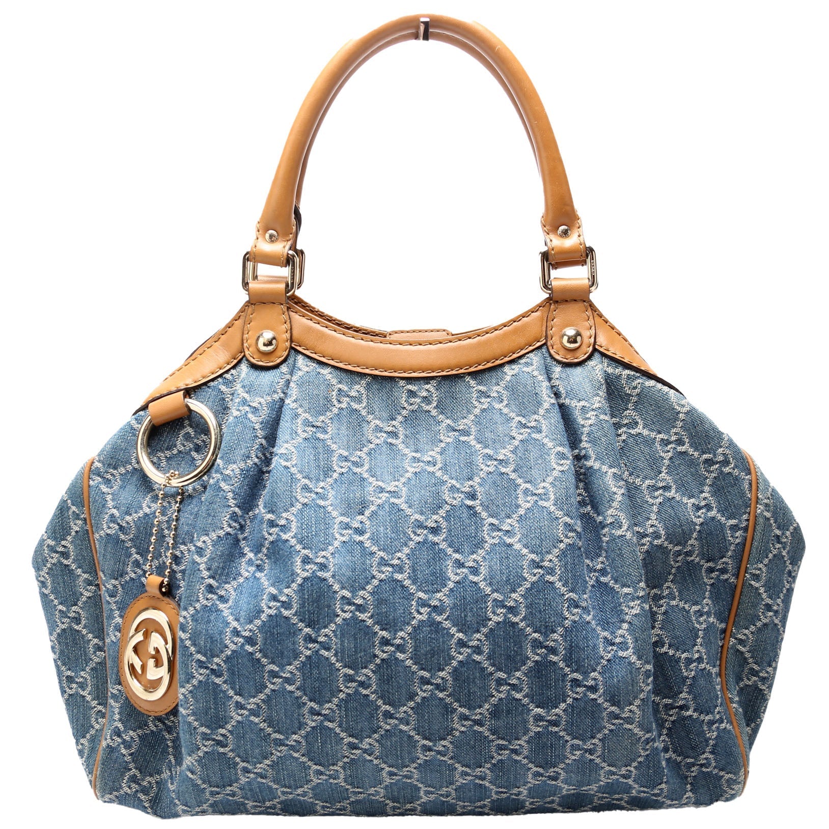 Gucci 211944 Sukey GG Denim Medium Bag