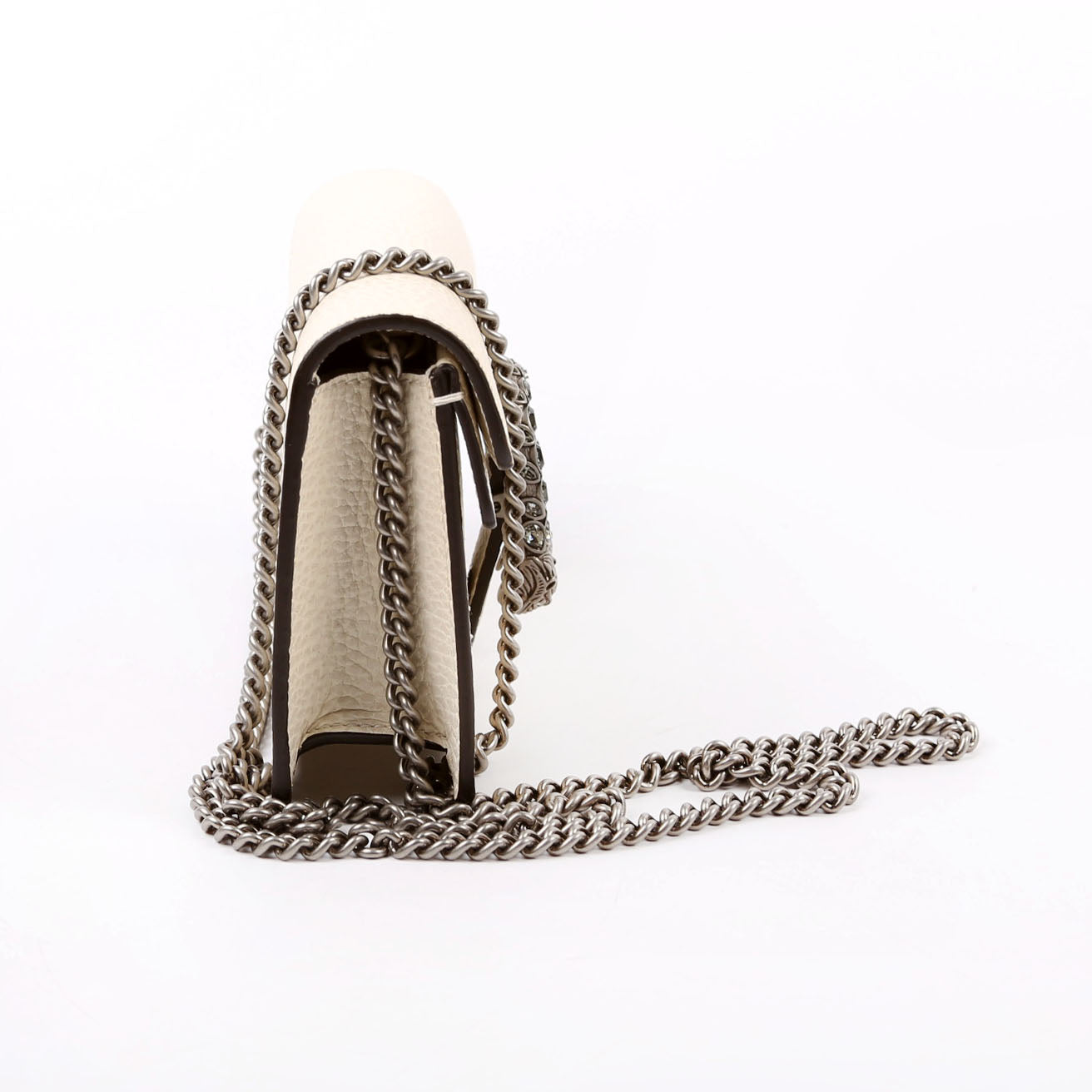 Gucci 476432 Dionysus Leather Super Mini White Bag