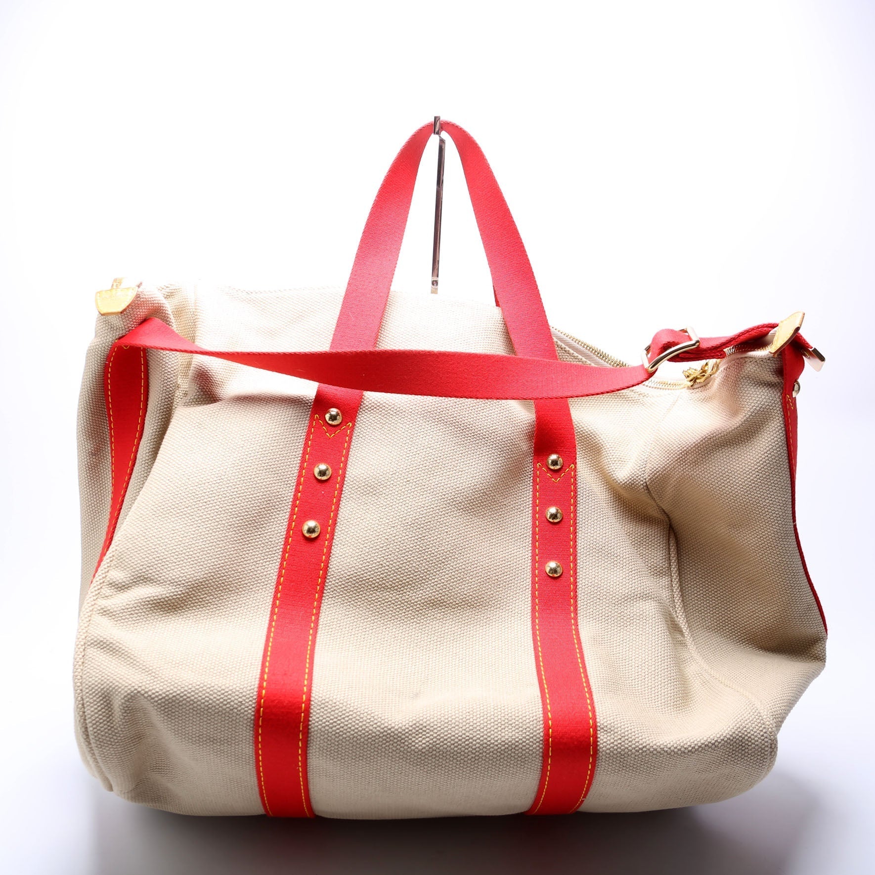 Louis Vuitton Antigua Sac Weekend Duffel Beige/Red
