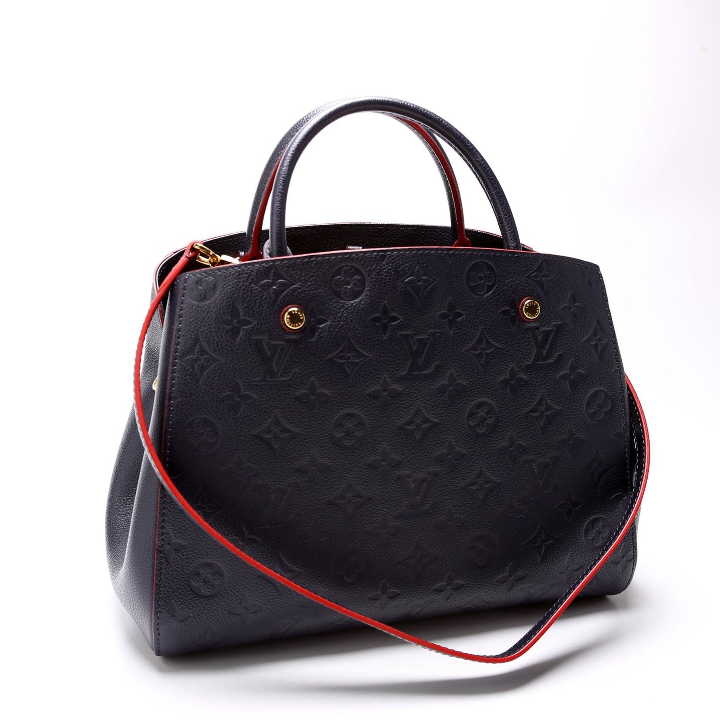 Luxury Women's Handbag | Louis Vuitton Montaigne MM Empreinte Navy