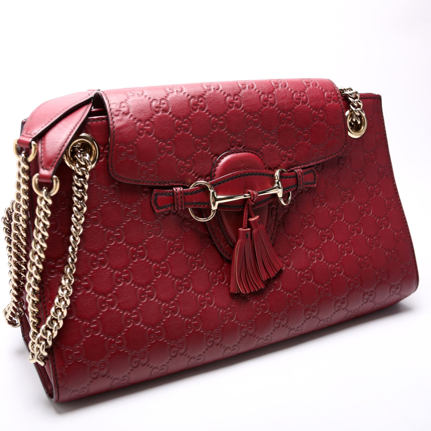 Gucci 295403 GG Canvas Emilie Chain Shoulder Bag