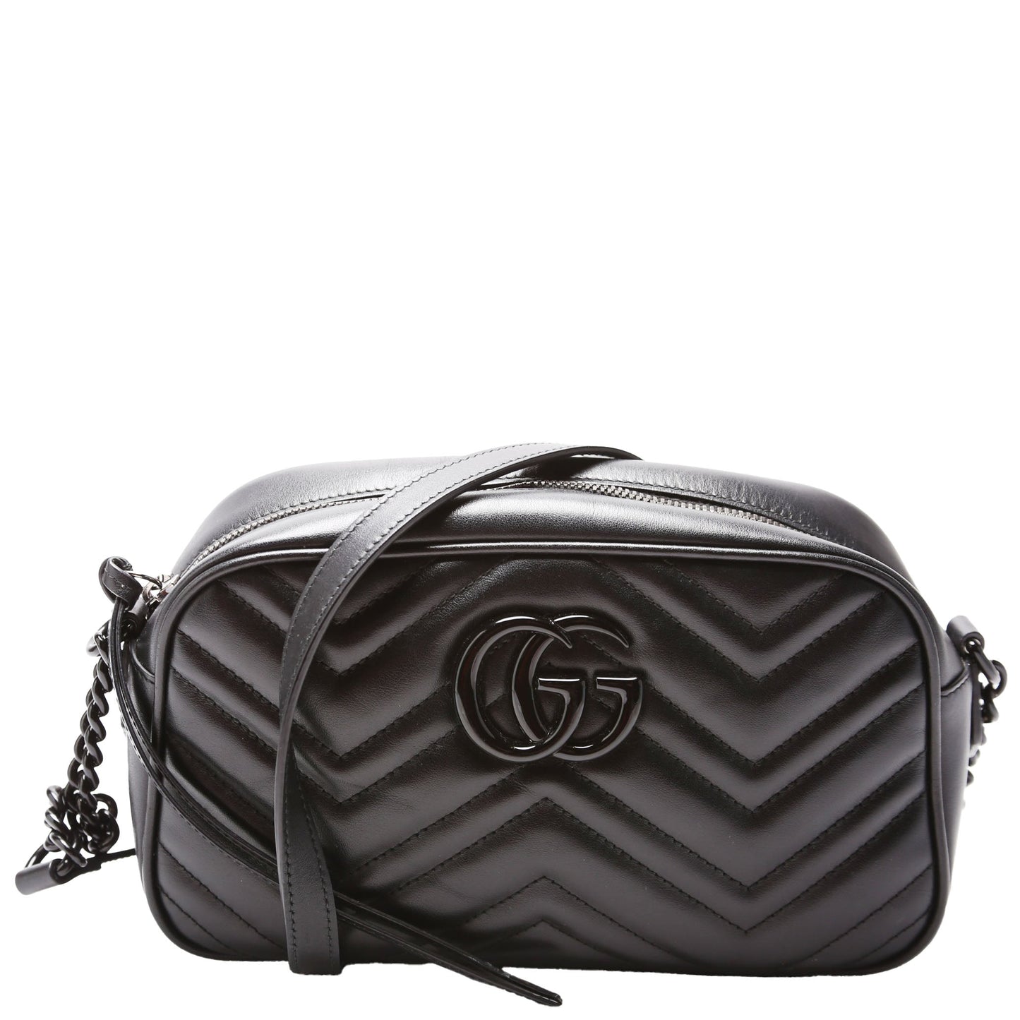 Gucci 447632 Marmont Small Leather Camera Black Bag