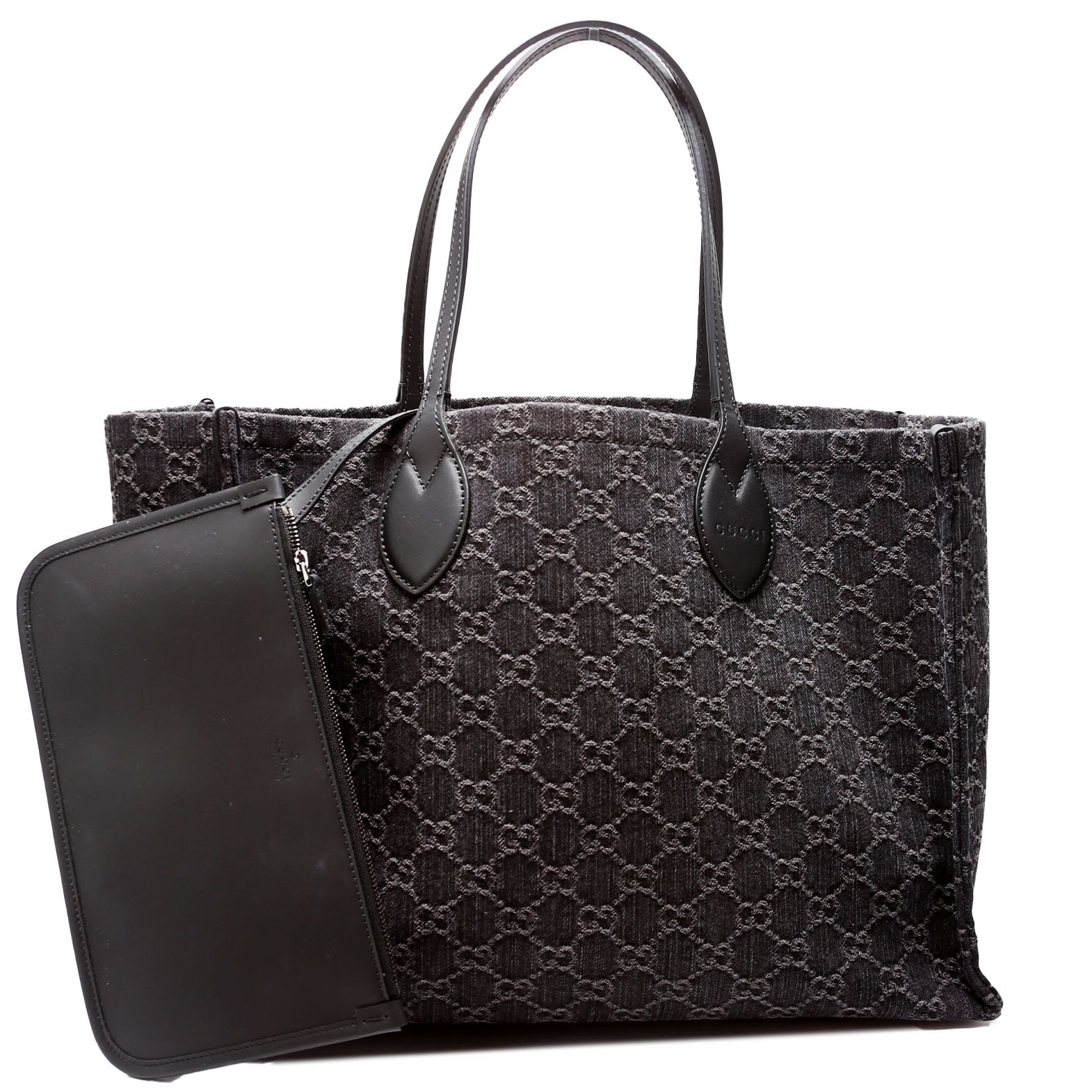 Gucci 772176 Summer Tote Large Denim Black Bag