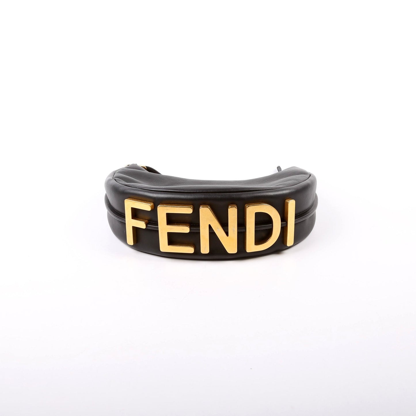 Fendi 8BR798graphy Small Leather Hobo Black Bag