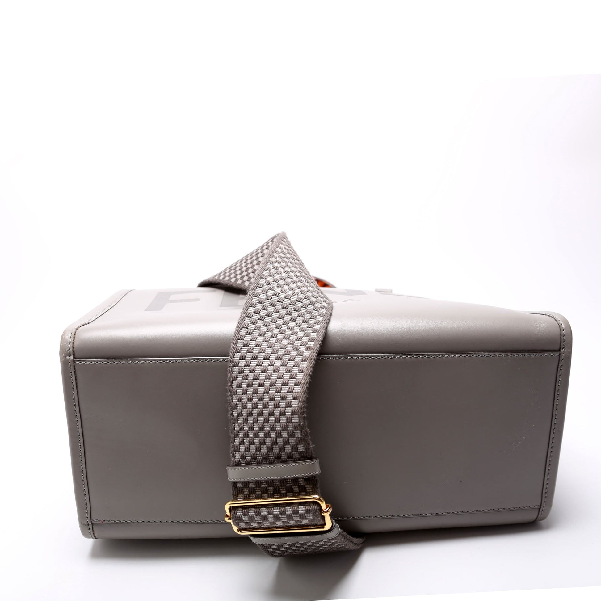 Fendi 8BH386 Sunshine Shopper Medium Leather Gray Bag